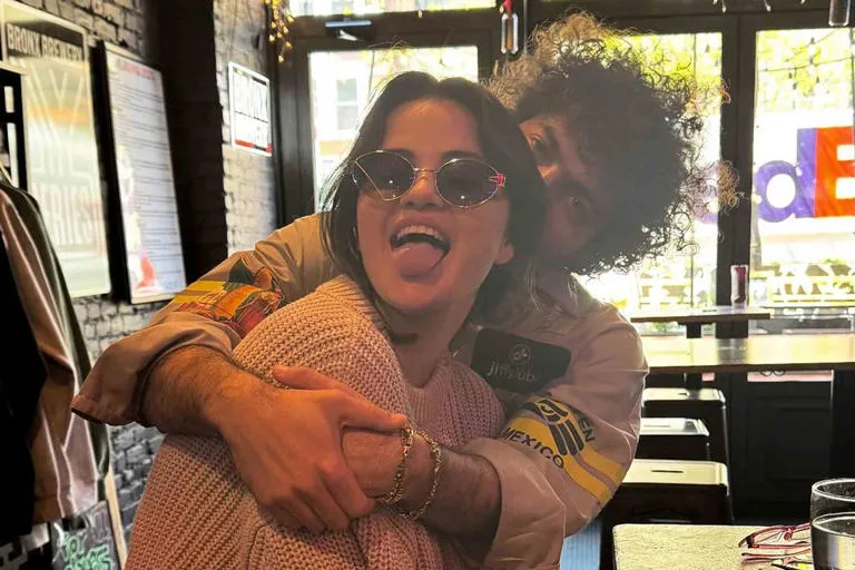 Selena Gomez /Instagram Benny Blanco hugs girlfriend Selena Gomez