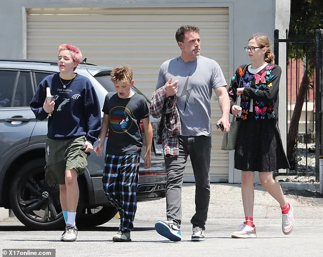 Ben Affleck, 51, was seen spending time with his three children during a relaxing outing on Sunday in Santa Monica - amid divorce rumors with Jennifer Lopez