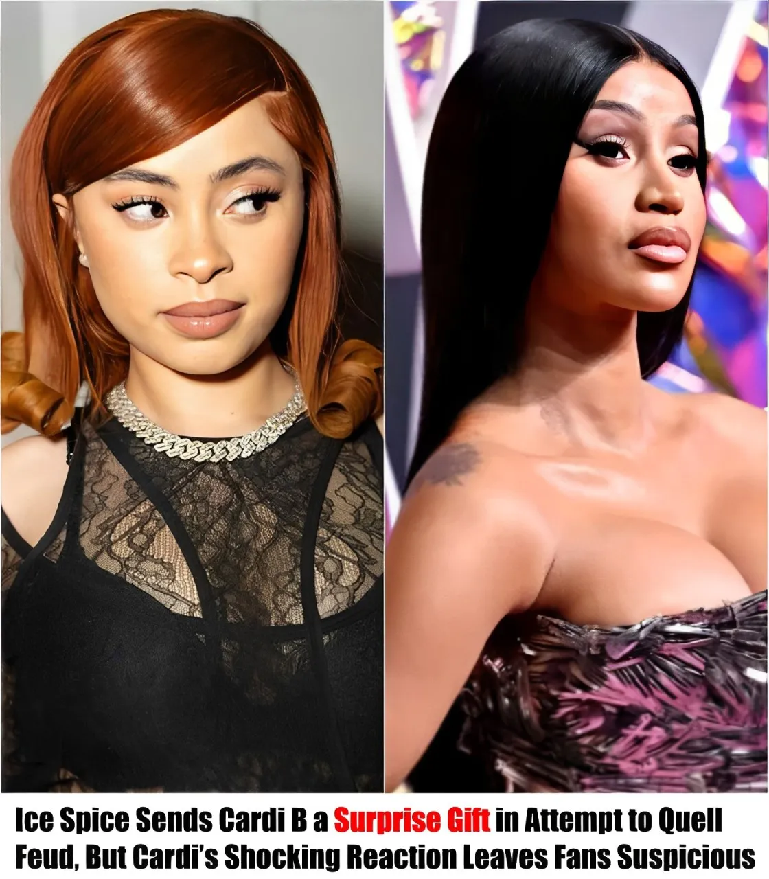 Cover Image for “Holy Sh*t!” Ice Spice Sends Cardi B a Surprise Gift in Attempt to Quell Feud, But Cardi’s S.h.o.c.k.ing Reaction Leaves Fans Suspicious