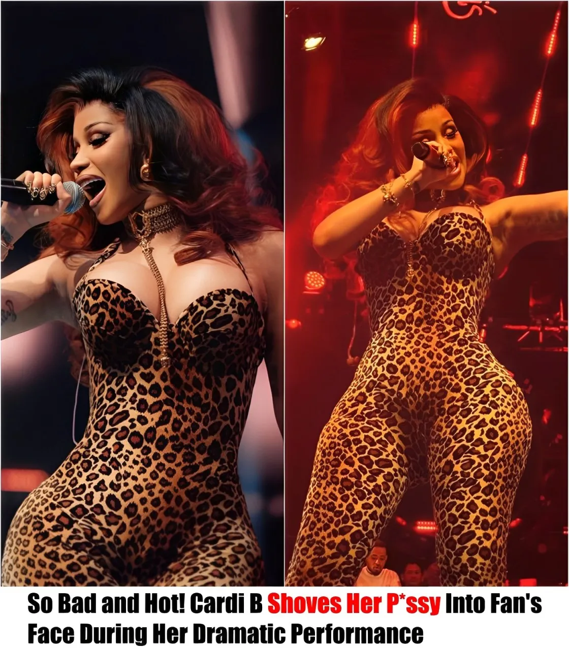 Cover Image for So Bad and Hot! 😈😈😈 Cardi B Stuns Audience by Shoving Her Pu**y Into Fan’s Face During Dramatic Performance