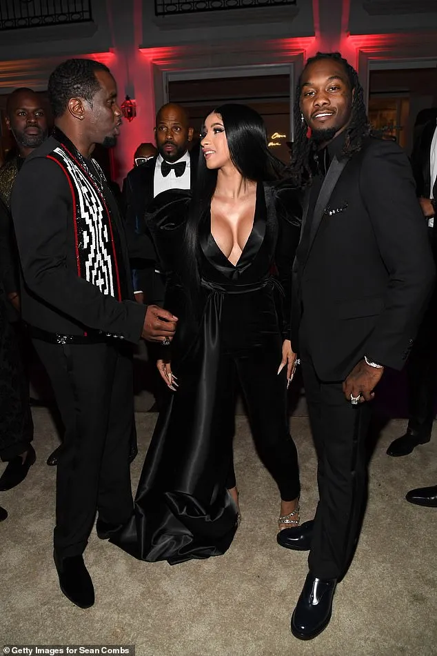 Cardi B cosies up to husband Offset at Diddy's 50th birthday party | Daily  Mail Online