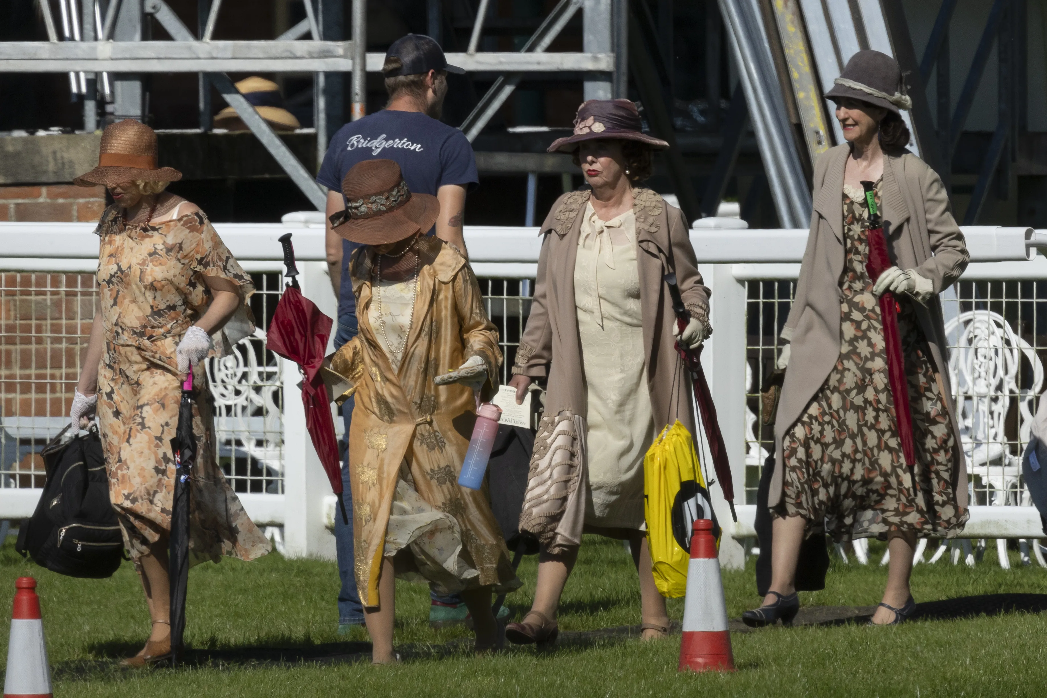 The whole household were seen taking a trip to the horses