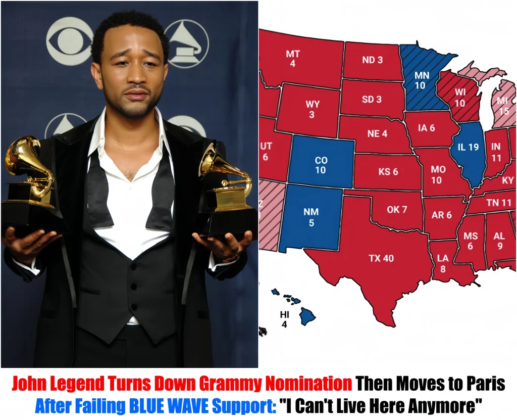 🛑BREAKING NEWS: John Legend Turns Down Grammy Nomination Then Moves to Paris After Failing BLUE WAVE Support: “I Can’t Live in US Anymore”