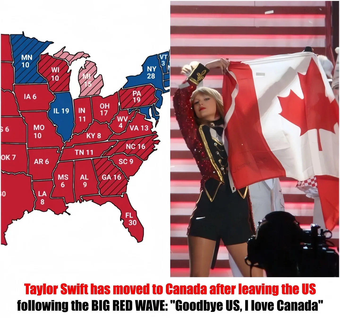 BREAKING : Taylor Swift Déménage Au Canada Après Avoir Quitté Les États-unis Suite À La Grande Vague Rouge : « Au Revoir Les États-unis, J’aime Le Canada »