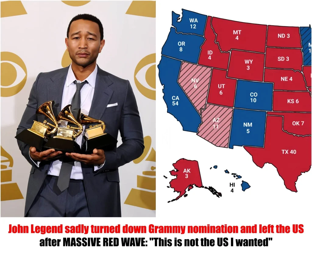 🛑BREAKING NEWS: John Legend sadly turned down Grammy nomination and left the US after MᴀssIVE RED WAVE: “This is not the US I wanted”