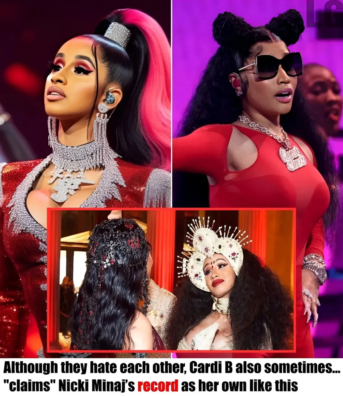 Despite Their Animosity, Cardi B Occasionally “appropriates” Nicki Minaj’s Achievements As Her Own, As Seen In This Instance.