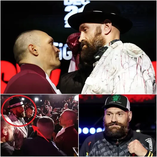 Cover Image for Vidéo : La Confrontation Entre Tyson Fury Et Oleksandr Usyk A Duré Plus De 10 Minutes Et A Inclus Des Menaces