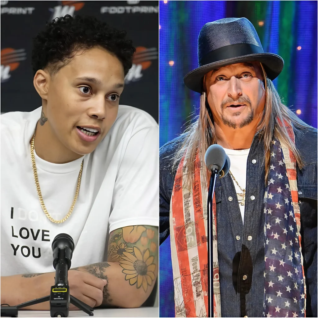 “ACTUALITÉ CHAUDE ! Brittney Griner réagit violemment après que Kid Rock ait critiqué ouvertement : « Si vous ne respectez pas l’Amérique, vous ne méritez pas de représenter ce pays ! »”