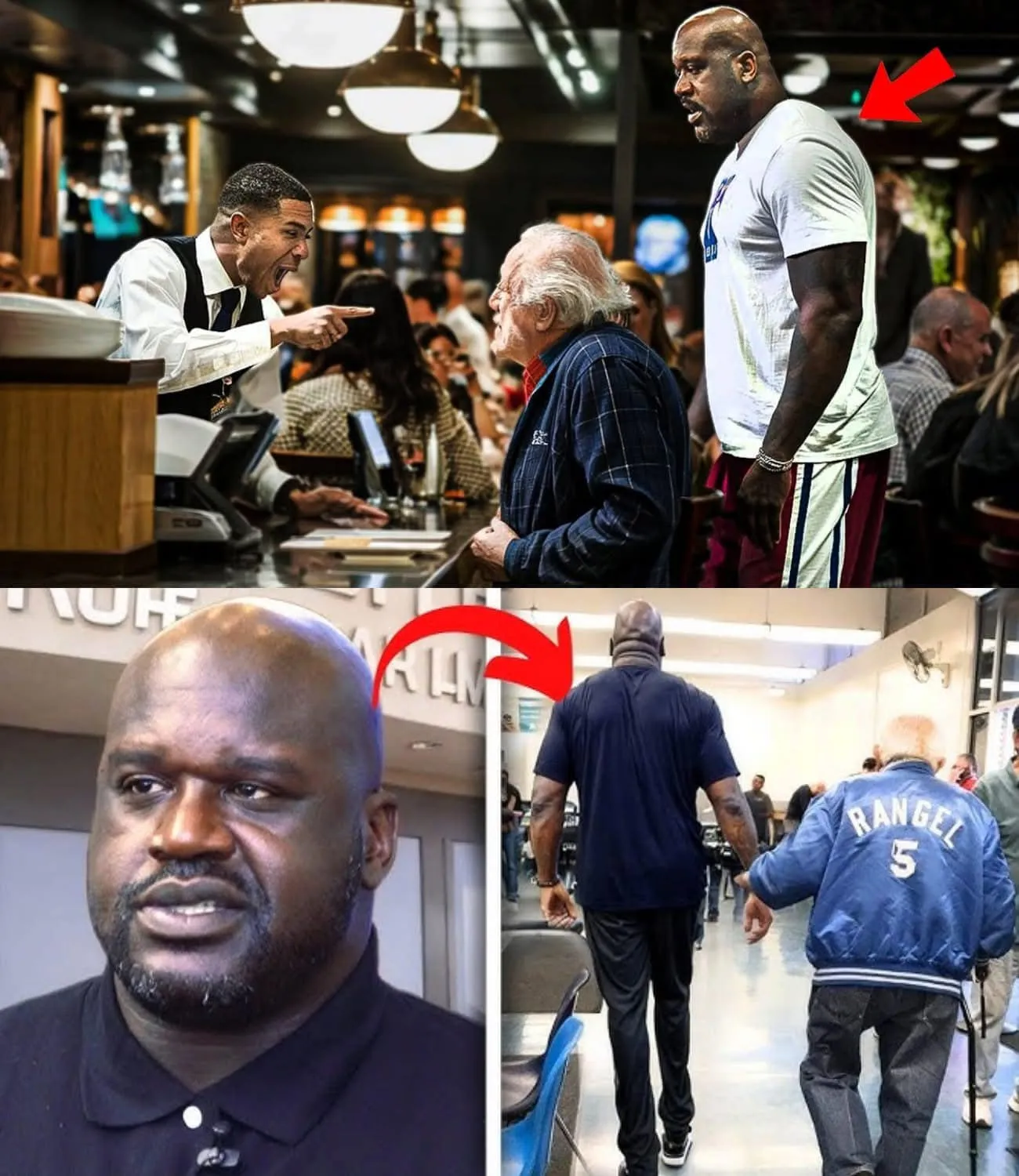 H๏τ NEWS! A restaurant employee bullied an elderly man by kicking him out, unaware that NBA legend Shaquille O’Neal was secretly watching.