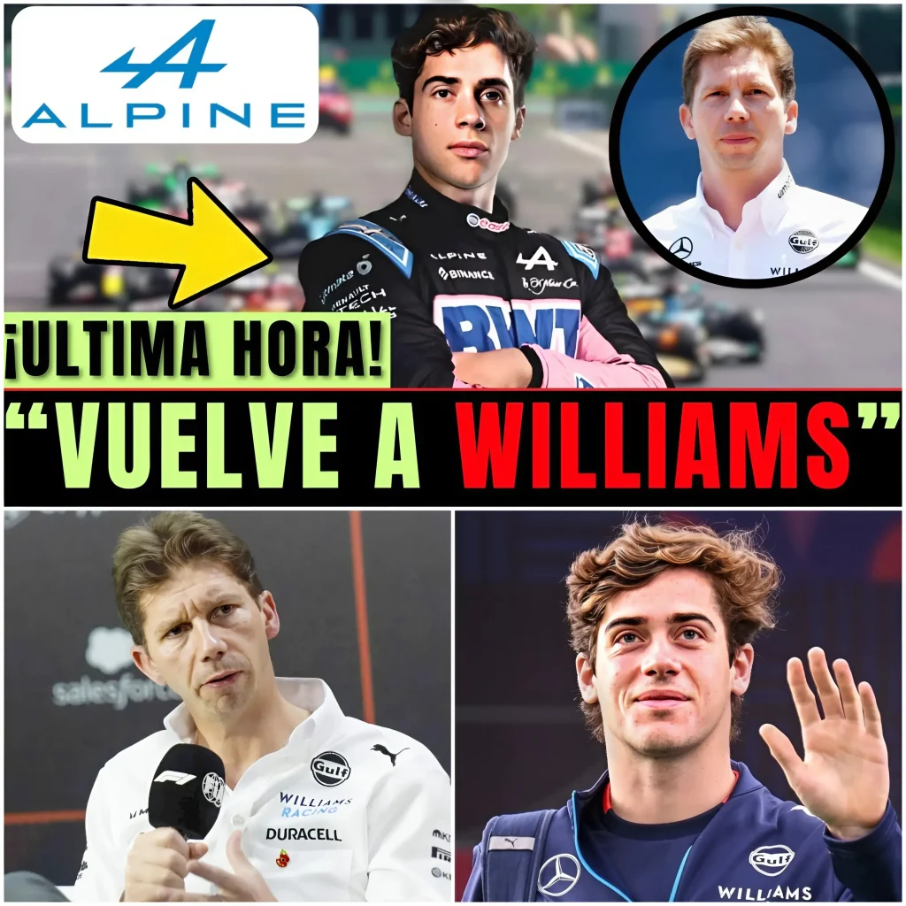 🚨🔥 ¡LA BOMBA DEL DÍA! JAMES VOWLES ANUNCIA QUE COLAPINTO REGRESA A WILLIAMS ¿CUÁNDO SERÁ SU VUELTA?