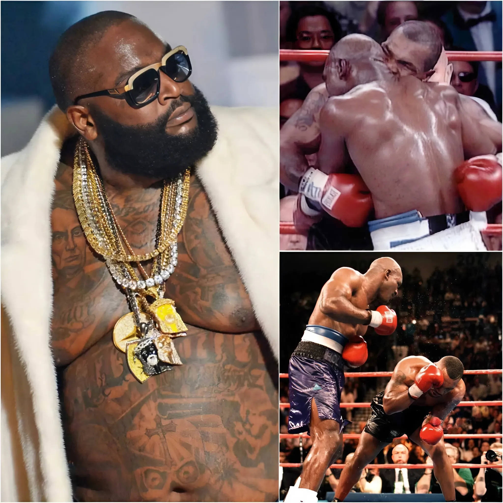 Cover Image for Rick Ross Elabora Un Plan Extraño Para Organizar Una Pelea De Trilogía Entre Mike Tyson Y Evander Holyfield En Una Mansión De 109 Habitaciones Que La Leyenda Del Boxeo Le Vendió