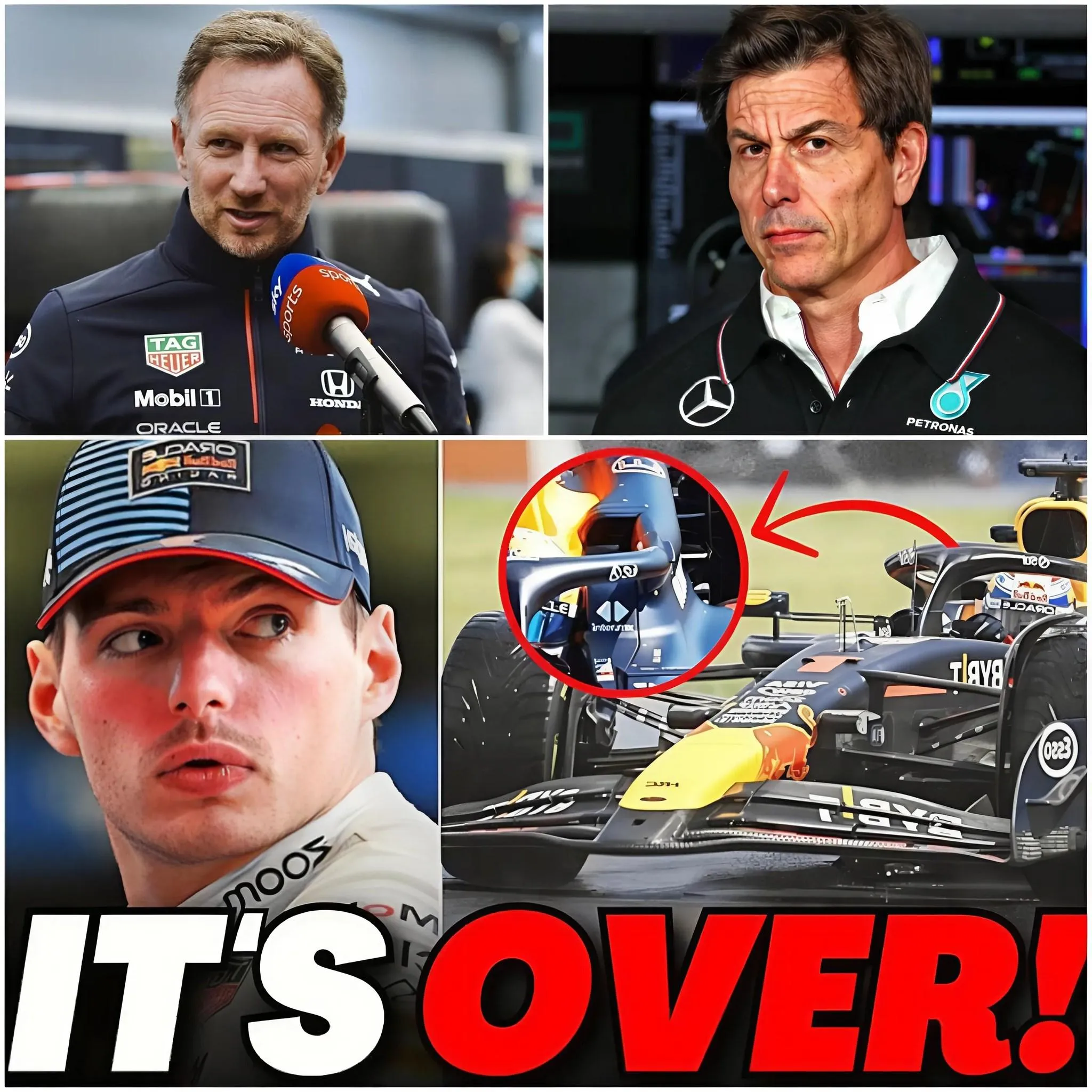 Cover Image for Ils ont triché ! – Toto Wolff accuse Red Bull d’avoir percé illégalement les plaquettes de frein de Max Verstappen lors de sa victoire à Imola. Christian Horner répond : « Ils font taire Toto, laissant les fans pleurer et applaudir… »