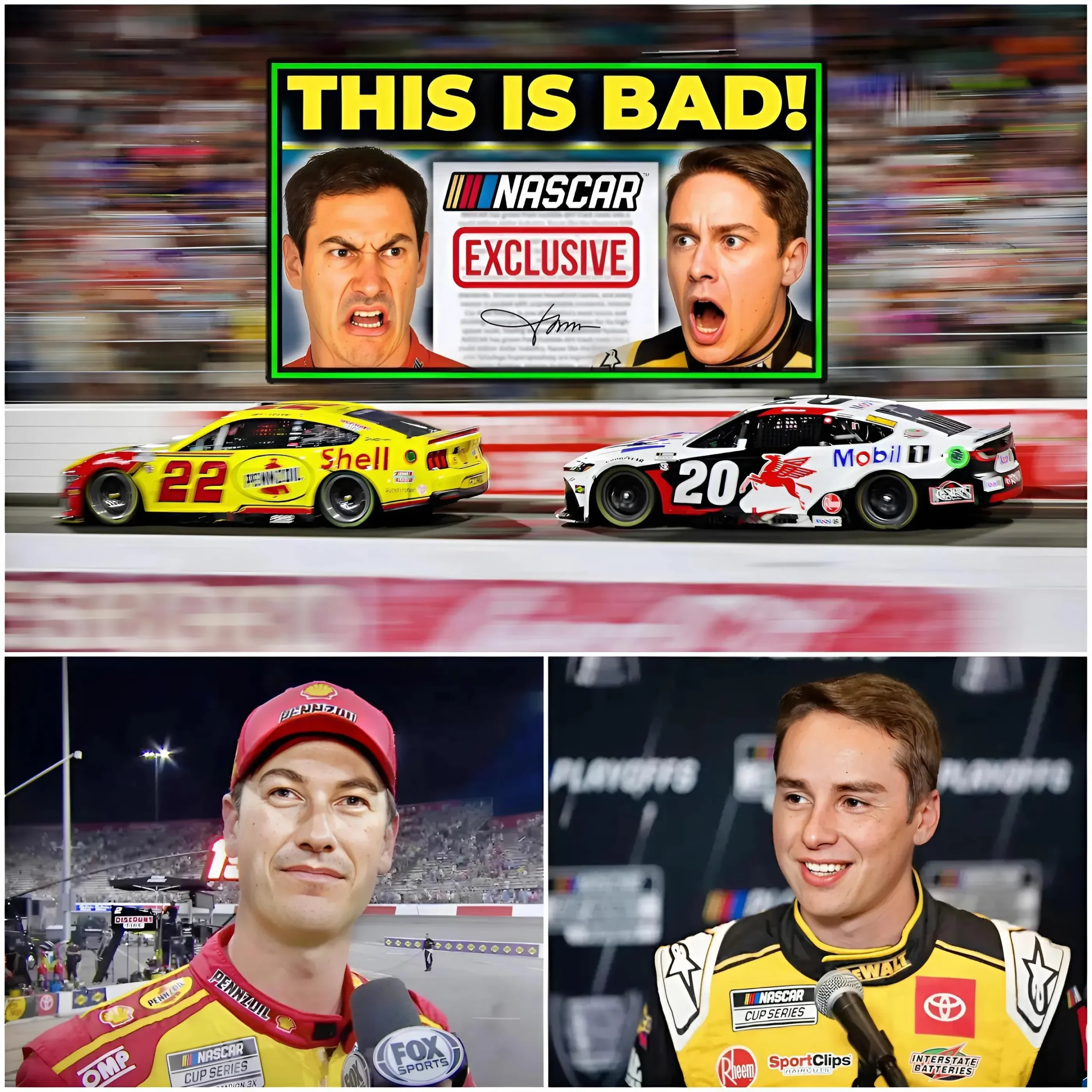 Cover Image for NASCAR BOMBSHELL!! Joey Logano SLAMS Christopher Bell for $1M Disaster After Accusation of Cheating to Gain Winning Advantage at 2025 All-Star Race!