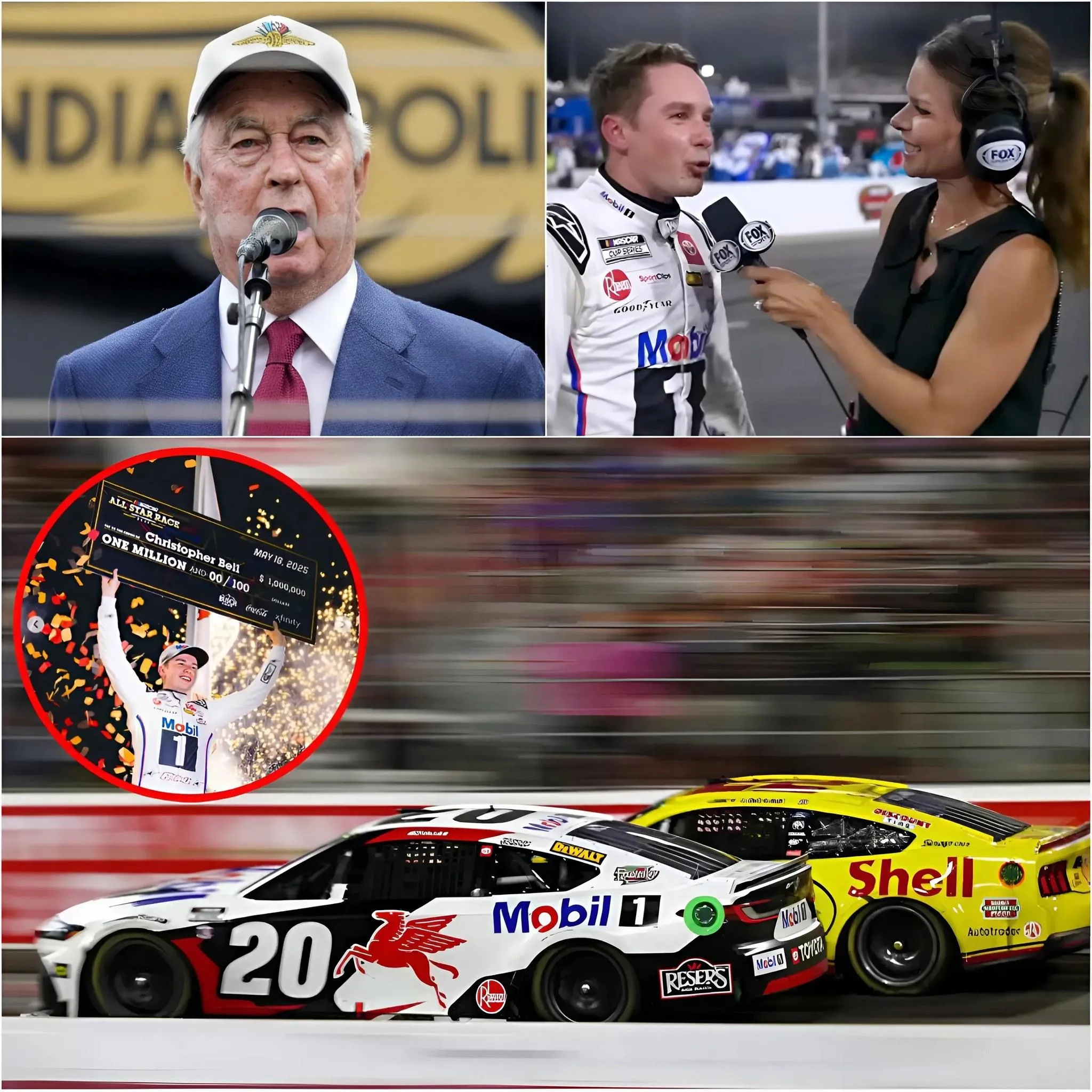 Cover Image for Roger Penske’s BRUTAL REACTION to Christopher Bell’s cheating allegations to gain a winning advantage at the 2025 All-Star Race.