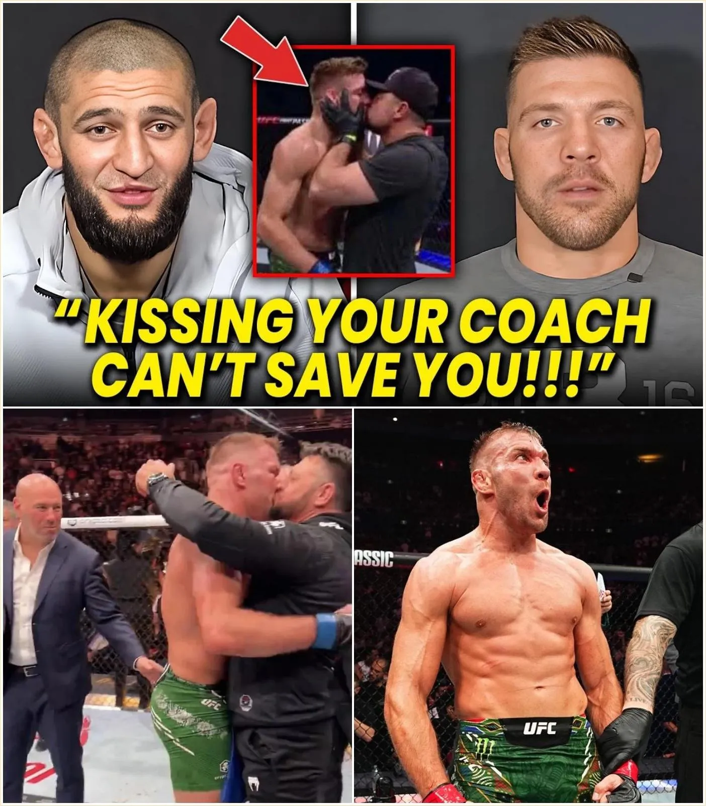 Cover Image for “Fu*king Gay!” Khamzat Chimaev BLASTS Dricus Du Plessis for Kissing His Coach on the Lips in Epic Troll Attack!!!