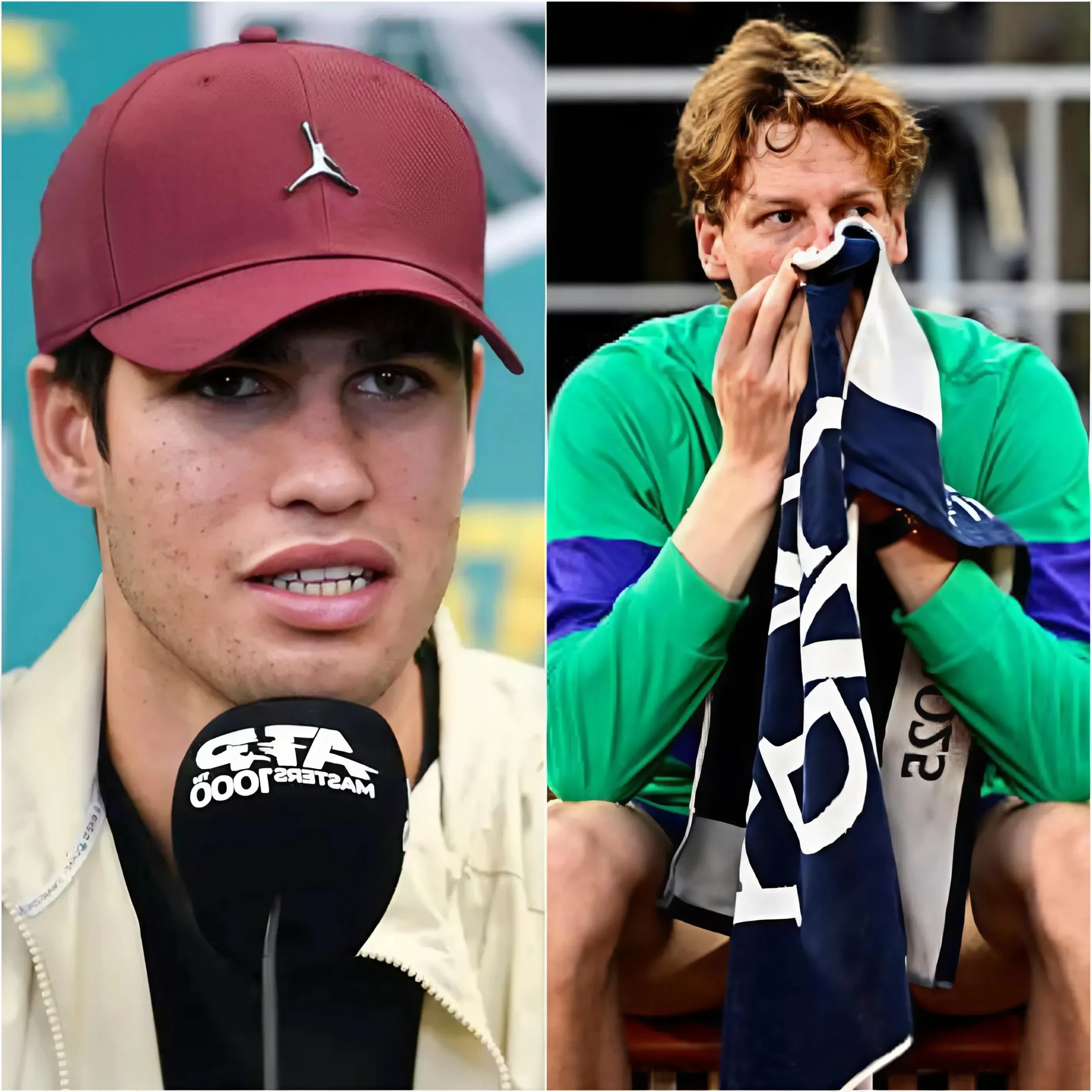 Cover Image for „ER GEWINNT, WEIL ER EIN BESSERES UMFELD HAT“ Jannik Sinner überraschte mit einer schockierenden Aussage, nachdem er nach seiner Niederlage gegen Carlos Alcaraz unterschätzt worden war. Carlos reagierte mit einem kraftvollen Kommentar, der Sinner sprachlos machte.