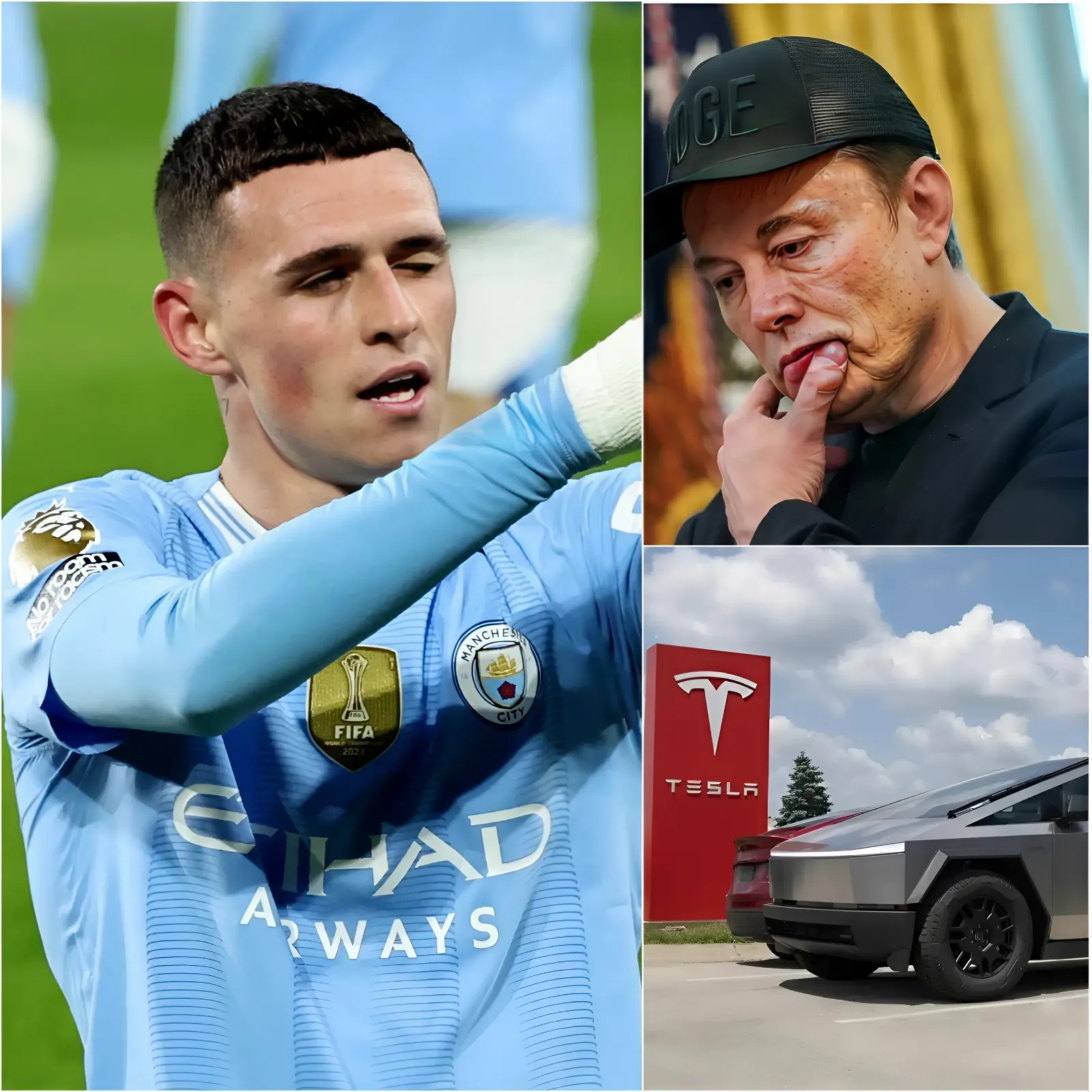 Cover Image for EXPLOSIVE! Elon Musk Offers Phil Foden $80 Million to Promote Tesla Cybertruck, but the Manchester City Star’s Reaction Shocks the World.