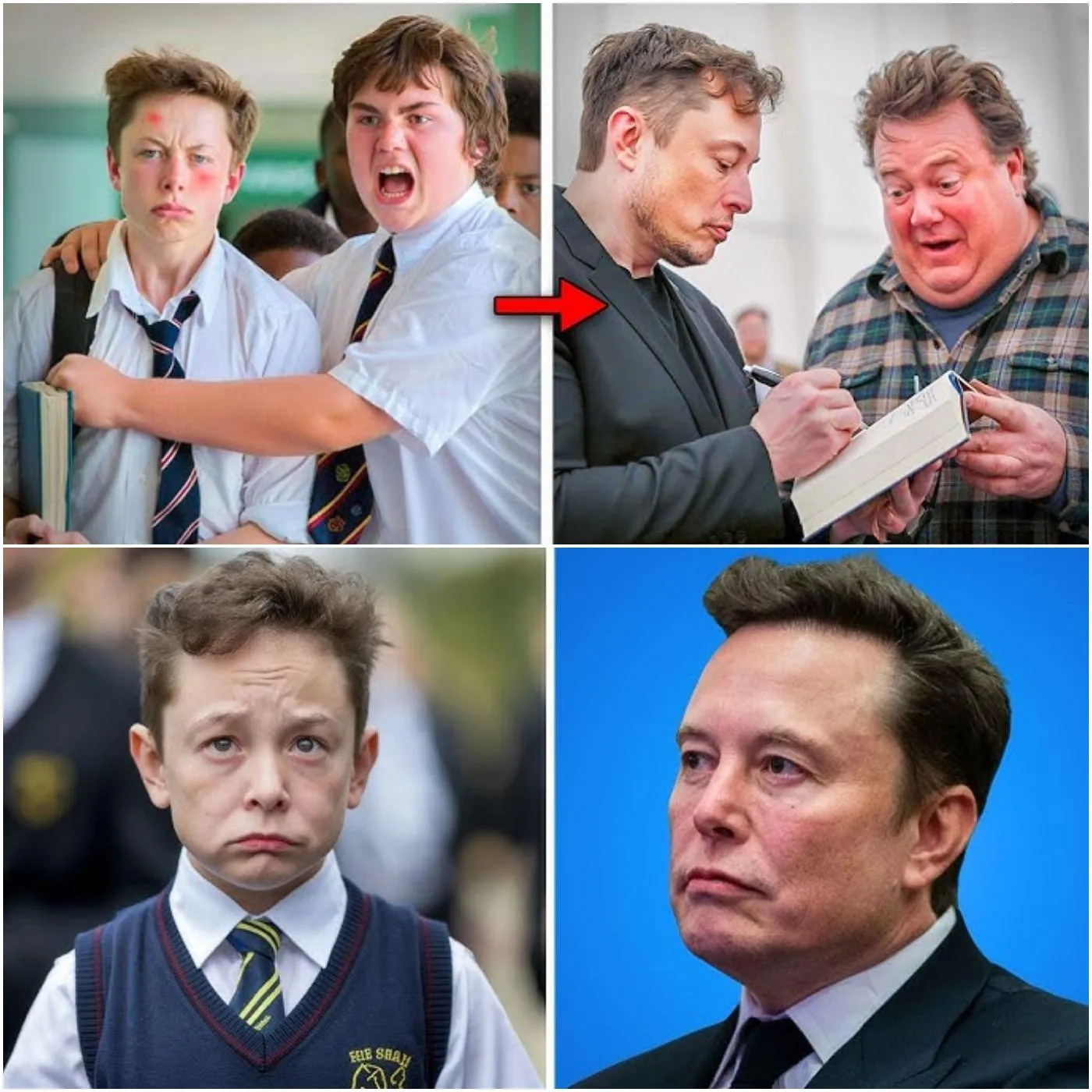 Cover Image for El Bully de la Escuela Secundaria de Elon Musk Aparece en una Firma de Libros—Lo Que Elon Hace Después Es Increíble
