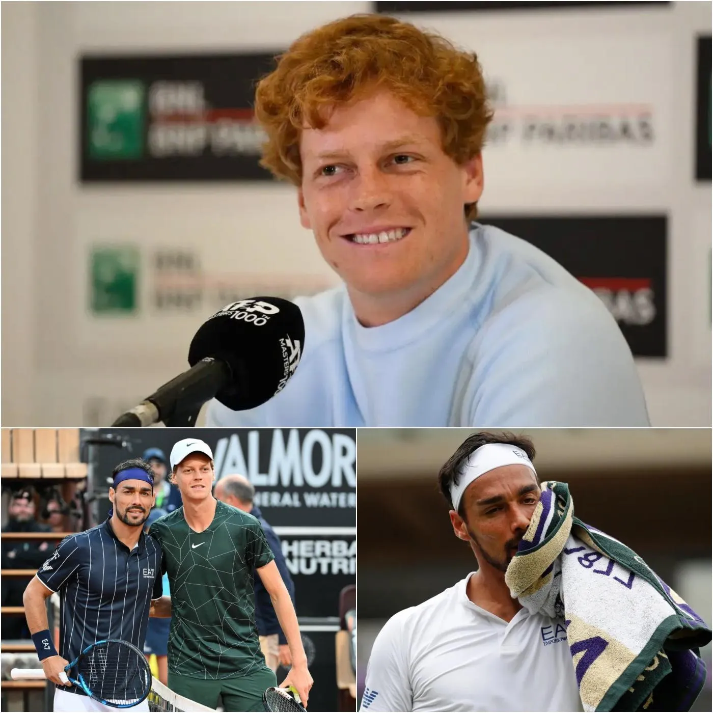 Cover Image for Jannik Sinner ha inviato un messaggio pieno di affetto a Fabio Fognini, il tennista italiano, dopo la sua sconfitta a Wimbledon. Cinque minuti dopo, Fabio Fognini è scoppiato in lacrime e ha risposto in modo sorprendente, lasciando i tifosi senza parole e scatenando un’ondata di applausi: “È la prima volta che qualcuno mi tratta così… sostenetelo.”