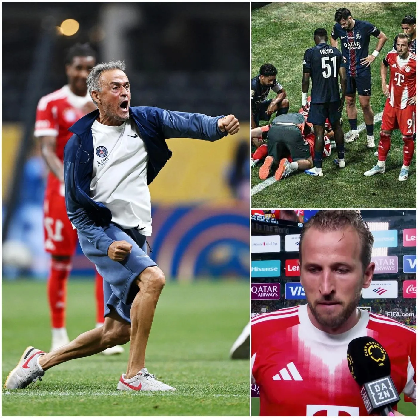 Cover Image for 🔥 UNIMAGINABLE SCENARIO IN THE USA: Musiala breaks his leg after a terrifying tackle, PSG receives two red cards but still crushes Bayern 2-0 – Enrique remains frozen: “The past belongs to Bayern, the present belongs to us!” … And then, something unexpected happened: Harry Kane speaks out of the blue, and Enrique responds with a sentence that makes the conference room explode… 👇👇