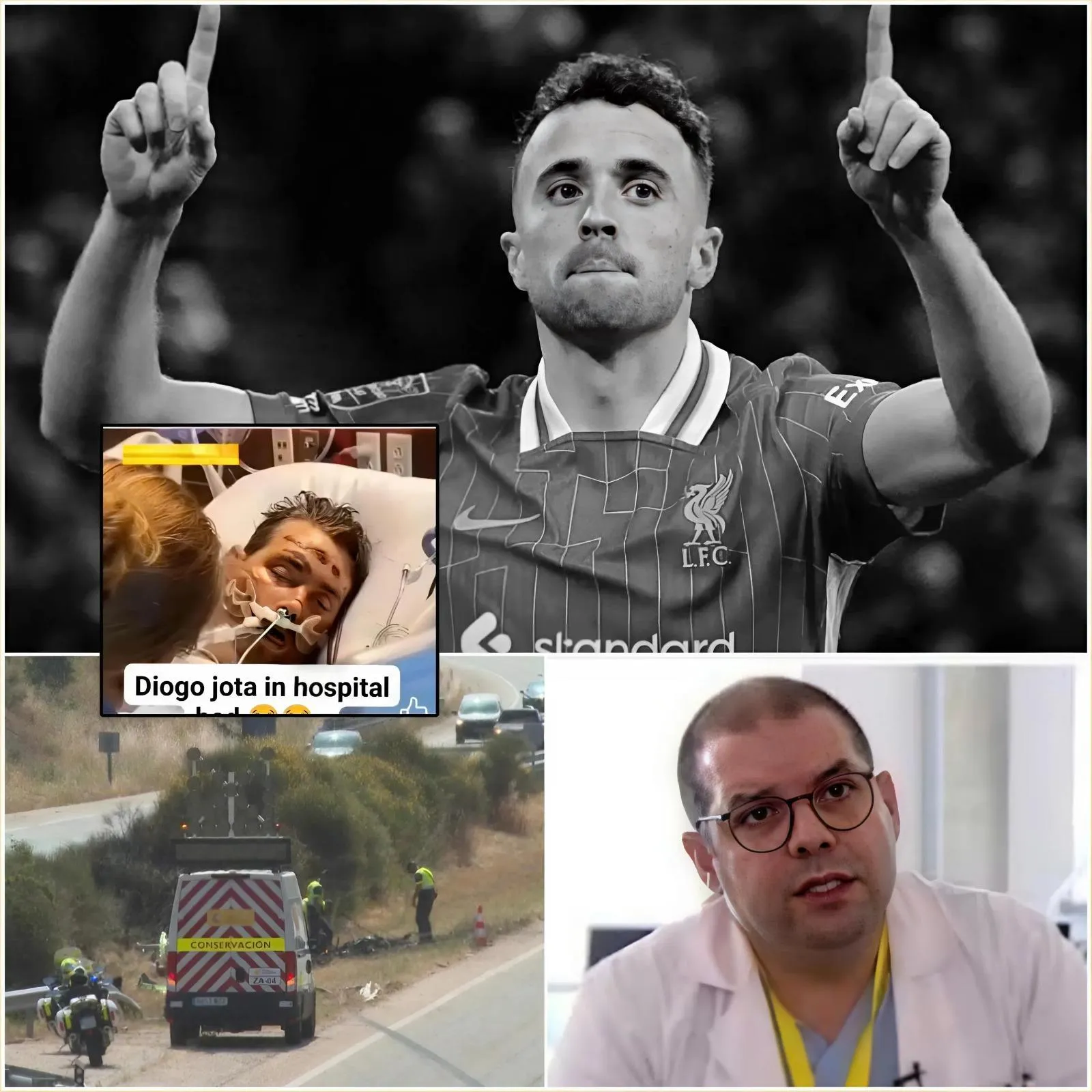 Cover Image for Imágenes filtradas del hospital muestran los últimos momentos de Diogo Jota — susurra algo a una enfermera antes de fallecer, sin familiares a su lado. 👇