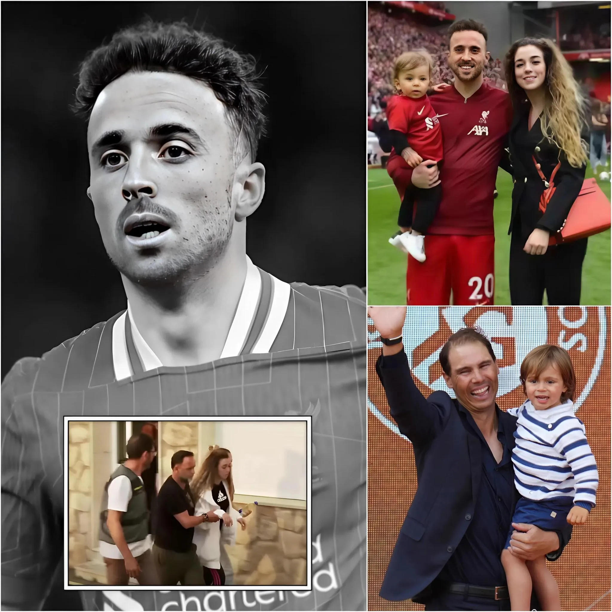 Cover Image for Rafa hizo un anuncio sorpresa al querer adoptar al hijo del delantero “inigualable” Diogo Jota, hacerse amigo y enseñarle tenis, acordando pagar todos los gastos hasta que cumpliera 18 años. El gesto conmovedor fue recompensado con un sincero agradecimiento de la esposa de Diogo Jota, un momento que dejó a todos profundamente movidos …