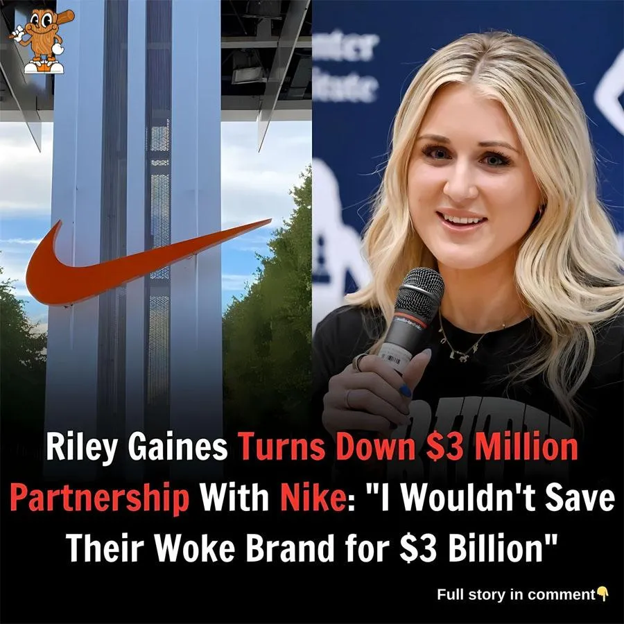 Cover Image for SHOCKING REJECTION: Riley Gaines Turns Down $3 Million Nike Deal—“I’d Rather Lose Money Than Save a Woke Brand” Why would an athlete give up millions of dollars? Riley Gaines just stunned the sports world by turning down a $3 million sponsorship offer from Nike—and she’s not backing down.