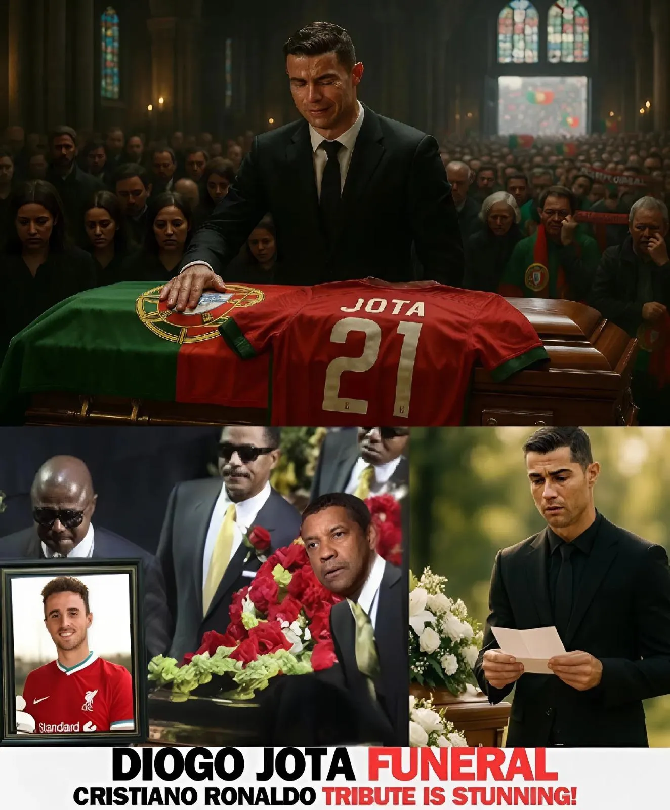Cover Image for Ronaldo Collapses in Tears at Jota’s Funeral – What He Said Left Everyone in Sh0-ck