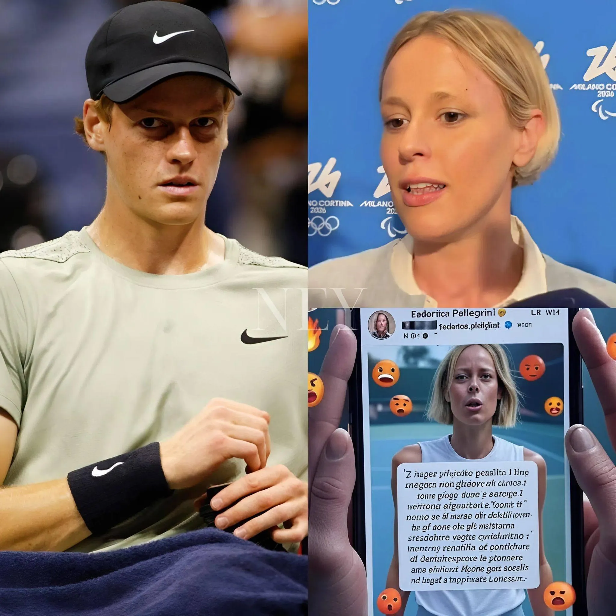 Cover Image for Articolo esplosivo firmato da Federica Pellegrini: ha accusato Jannik Sinner di aver “pilotato penalità” e di “non aver rispettato le regole” in relazione a un presunto caso di doping. Ma la risposta di Sinner – solo cinque parole, secche e potenti – ha spinto immediatamente l’organizzazione di Wimbledon a rivedere la decisione, scatenando il caos sui social e dividendo l’opinione pubblica…