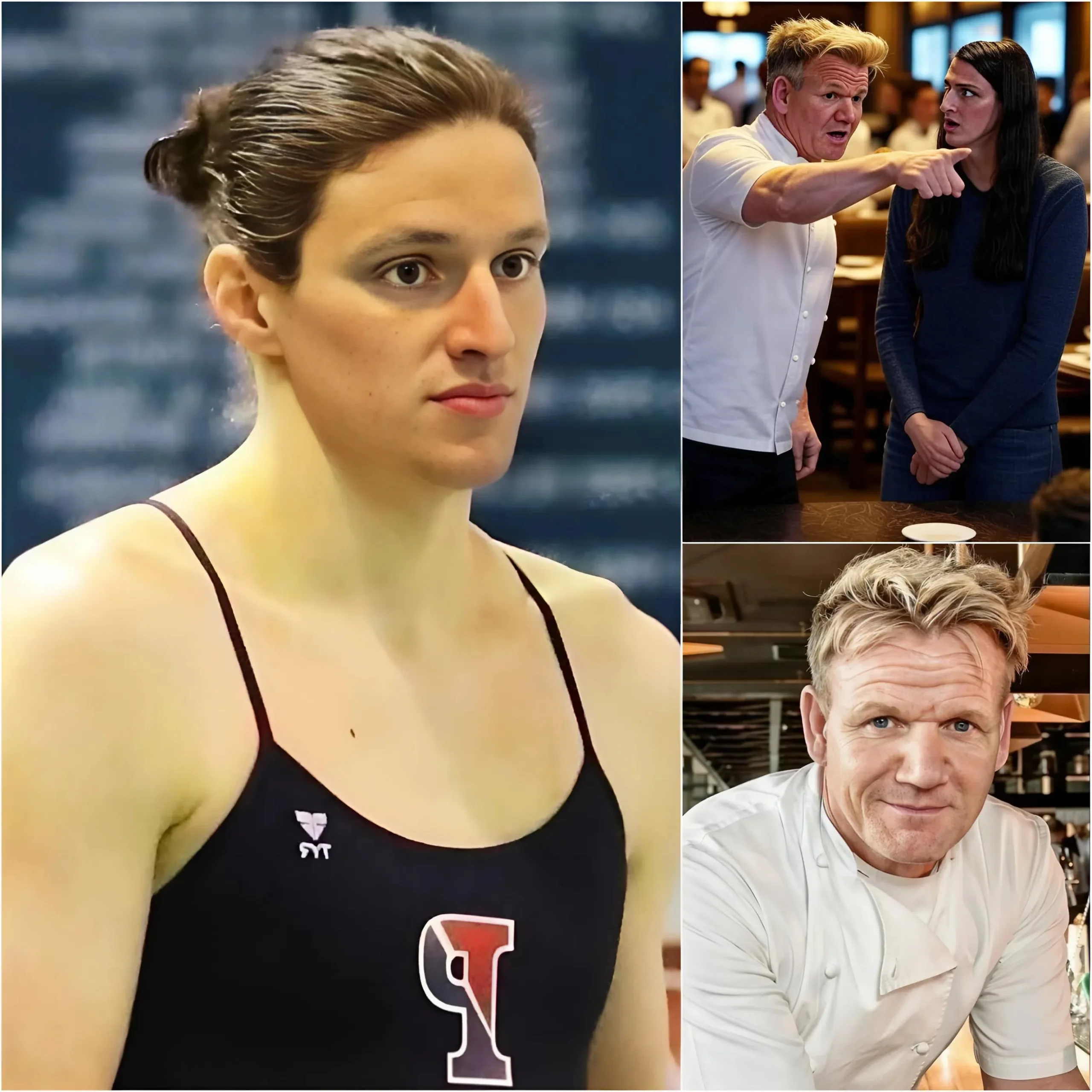 Cover Image for SHOCKING NEWS: In Late July, Gordon Ramsay Kicked Lia Thomas Out Of A Restaurant While She Was With Her Swim Team, Saying, ” Woke People Are Not Welcome Here.” The Harsh Action Divided Fans Into Two Opposing Opinions, Shaking Up The Sport.
