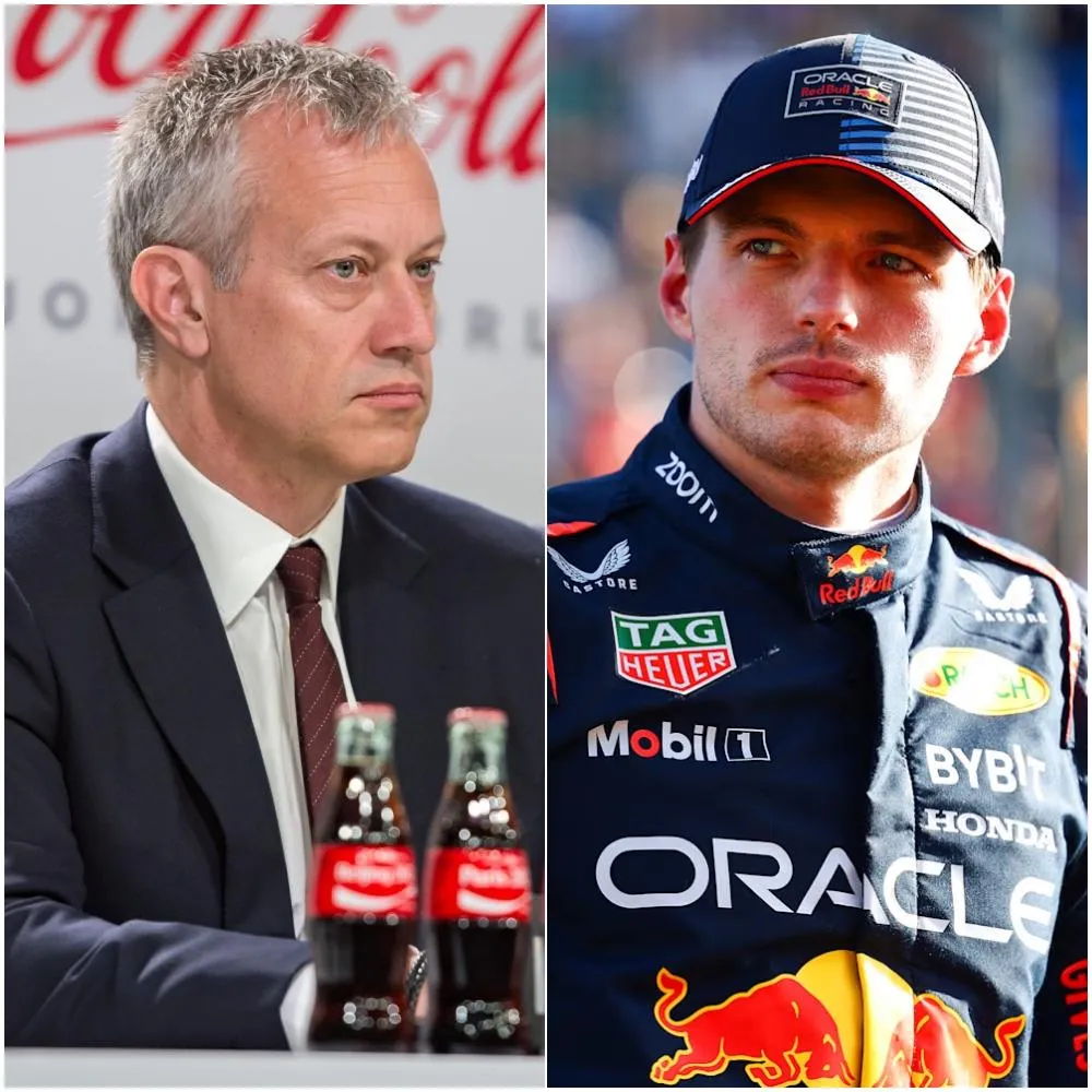 Cover Image for Coca-Cola CEO James Quincey schokte iedereen door Max Verstappen 50 miljoen dollar te bieden om Coca-Cola op zijn shirt en auto te promoten voor het aankomende kampioenschap. Max Verstappen reageerde met slechts vijf woorden die Quincey diep raakten, en deed vervolgens een schokkend verzoek.