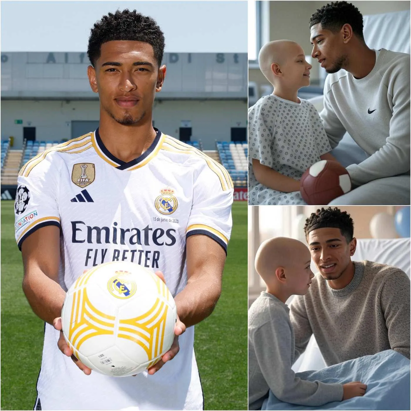 Cover Image for 💐 Un niño de 7 años que lucha contra un agresivo tumor cerebral tenía un último deseo: recibir una llamada telefónica de su ídolo, Jude Bellingham… pero la estrella del Real Madrid convirtió ese sueño en un acto extraordinario de humanidad, dejando a todo el hospital en silencio y haciendo llorar de emoción a la familia del niño.
