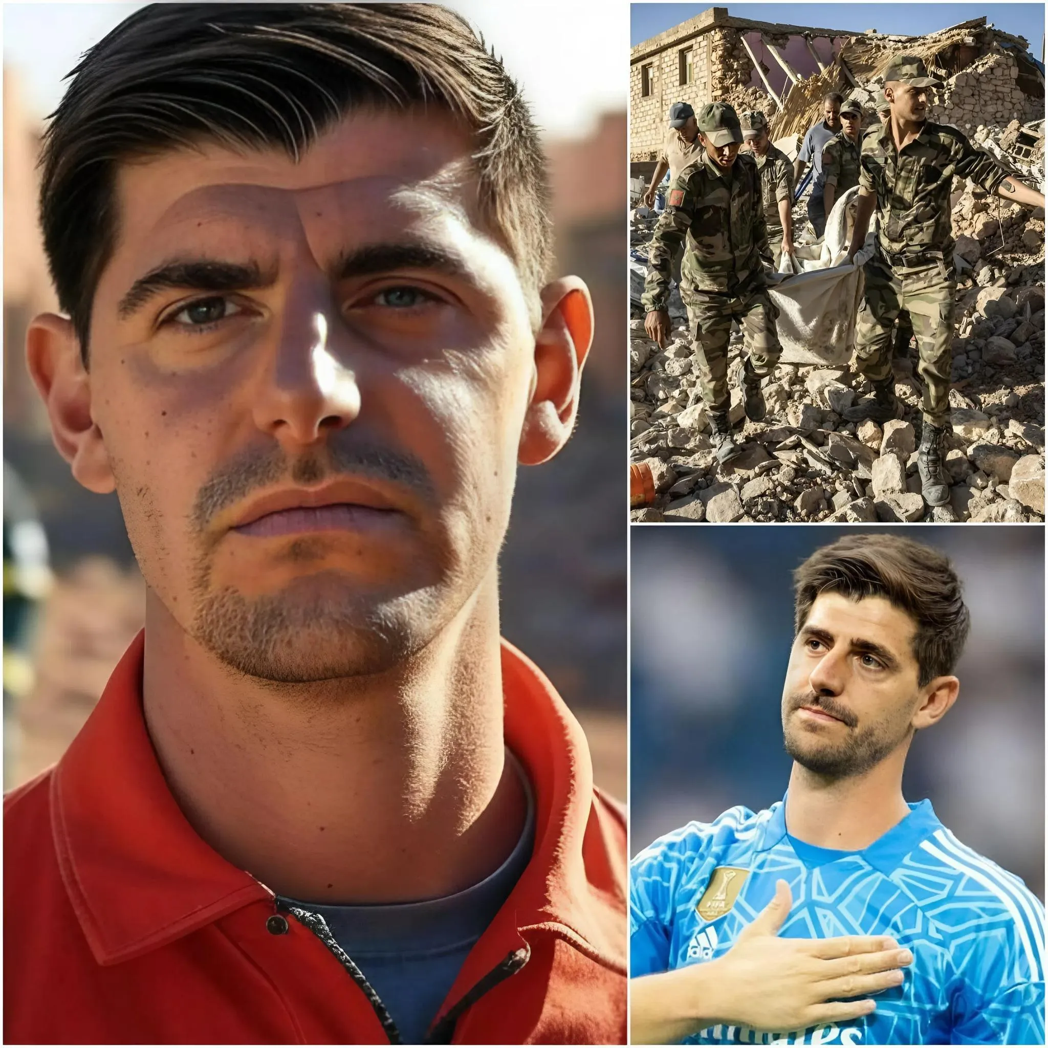 Cover Image for Thibaut Courtois, el guardameta belga del Real Madrid, se ha alejado del terreno de juego para centrarse en algo mucho más importante que el fútbol: salvar vidas. Tras el devastador terremoto que golpeó a Marruecos, Courtois viajó de urgencia al país para entregar personalmente ayuda humanitaria y colaborar en las labores de rescate en curso.