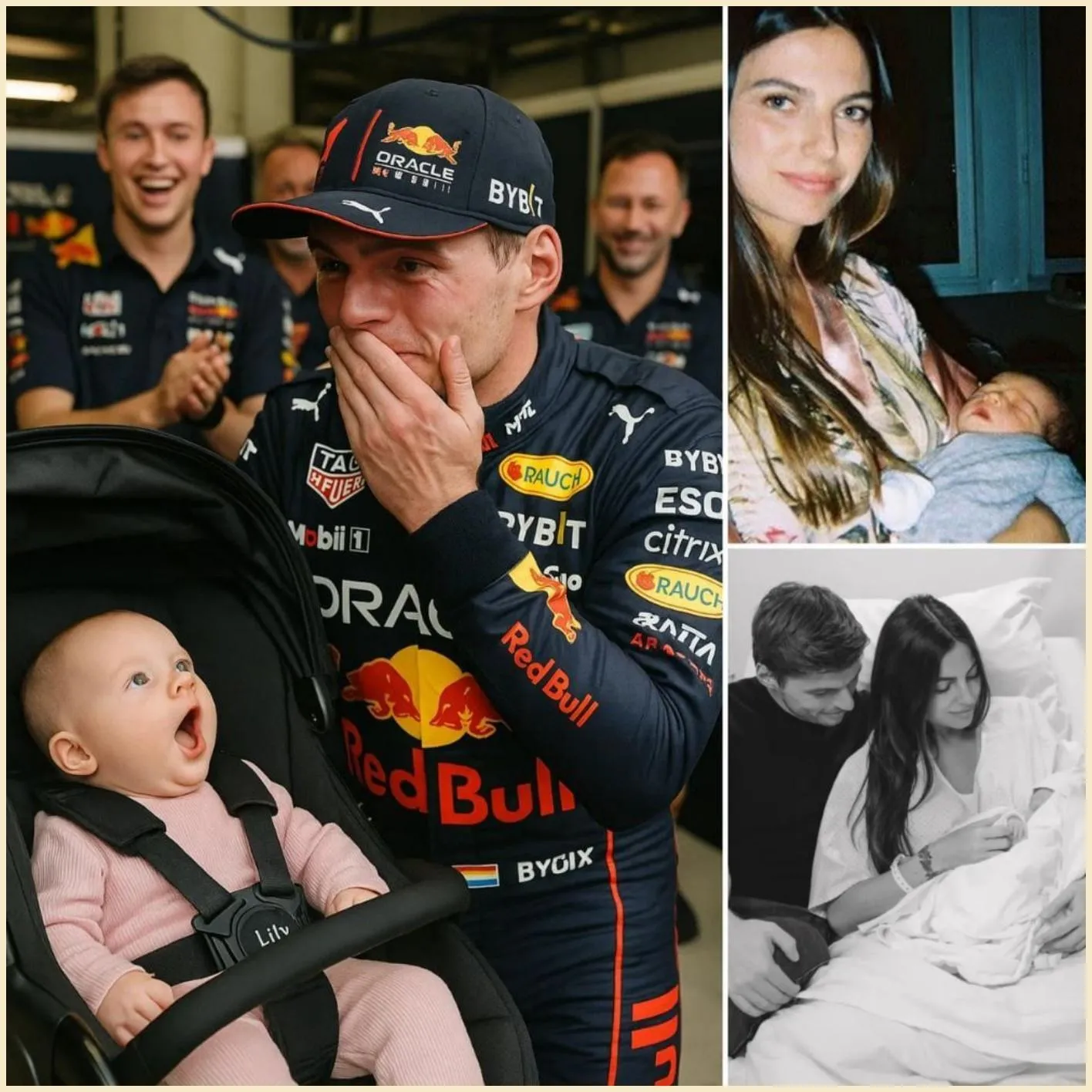 Cover Image for La Prima Parola Che Ha Fuso il Paddock!! Durante la celebrazione dopo la gara, la figlia di 3 mesi di Max Verstappen, Lily,