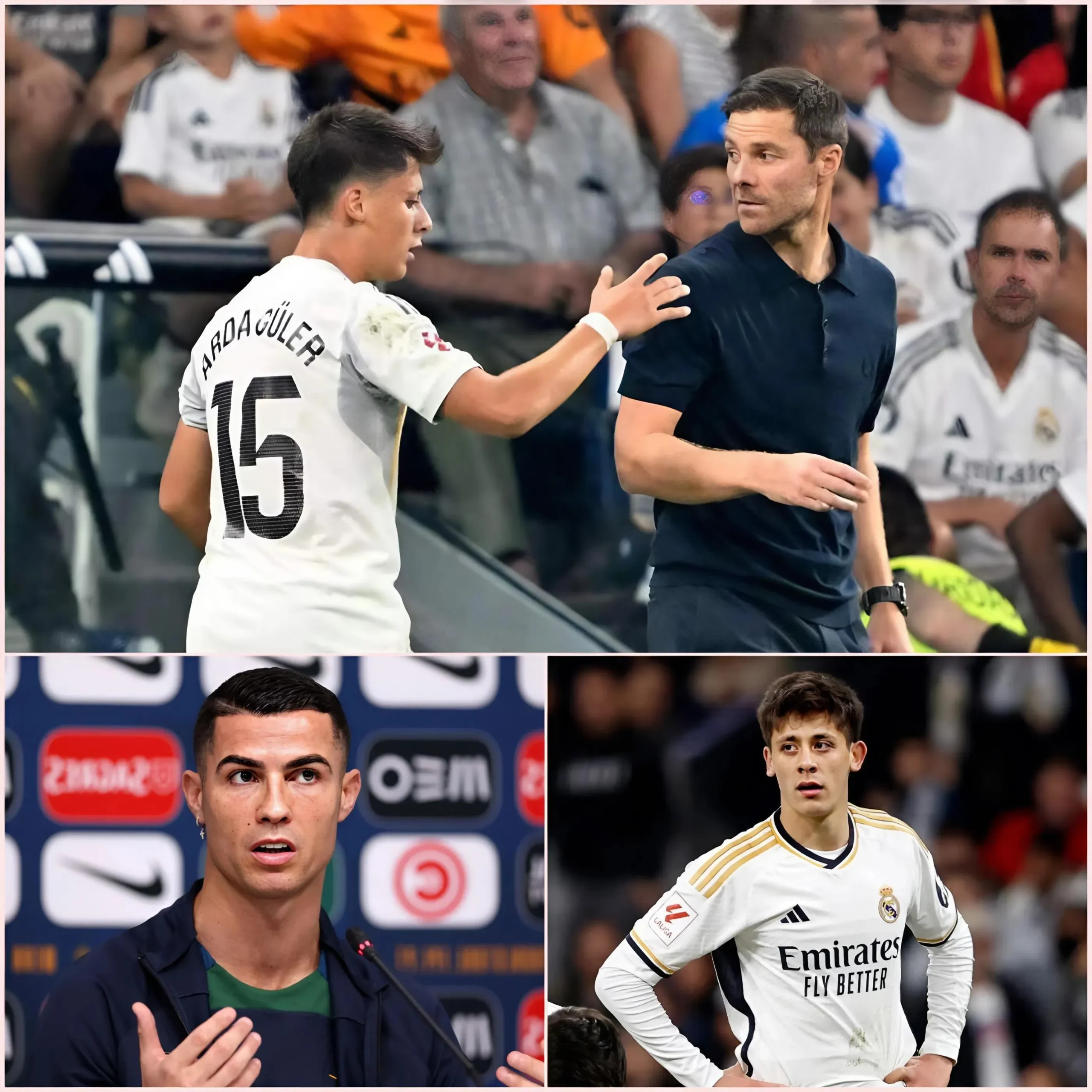 Cover Image for “NUNCA LO PERDONARÉ” — Cristiano Ronaldo lanza un furioso discurso contra Xabi Alonso tras lo ocurrido con Arda Güler.