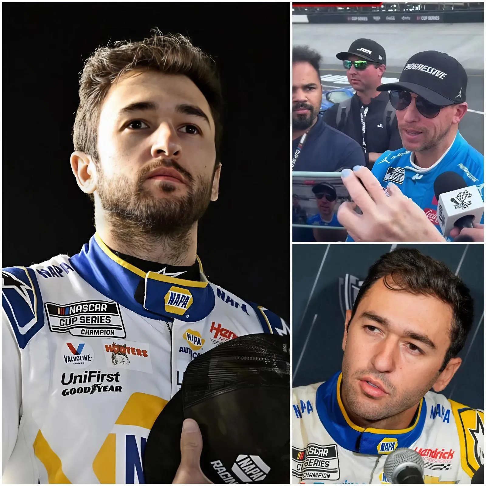 Cover Image for “Denny Hamlin shocks NASCAR with statement: ‘He’s always been the failure’ about Chase Elliott!” Right after that, Chase Elliott took a strong action that made the entire NASCAR community praise him.