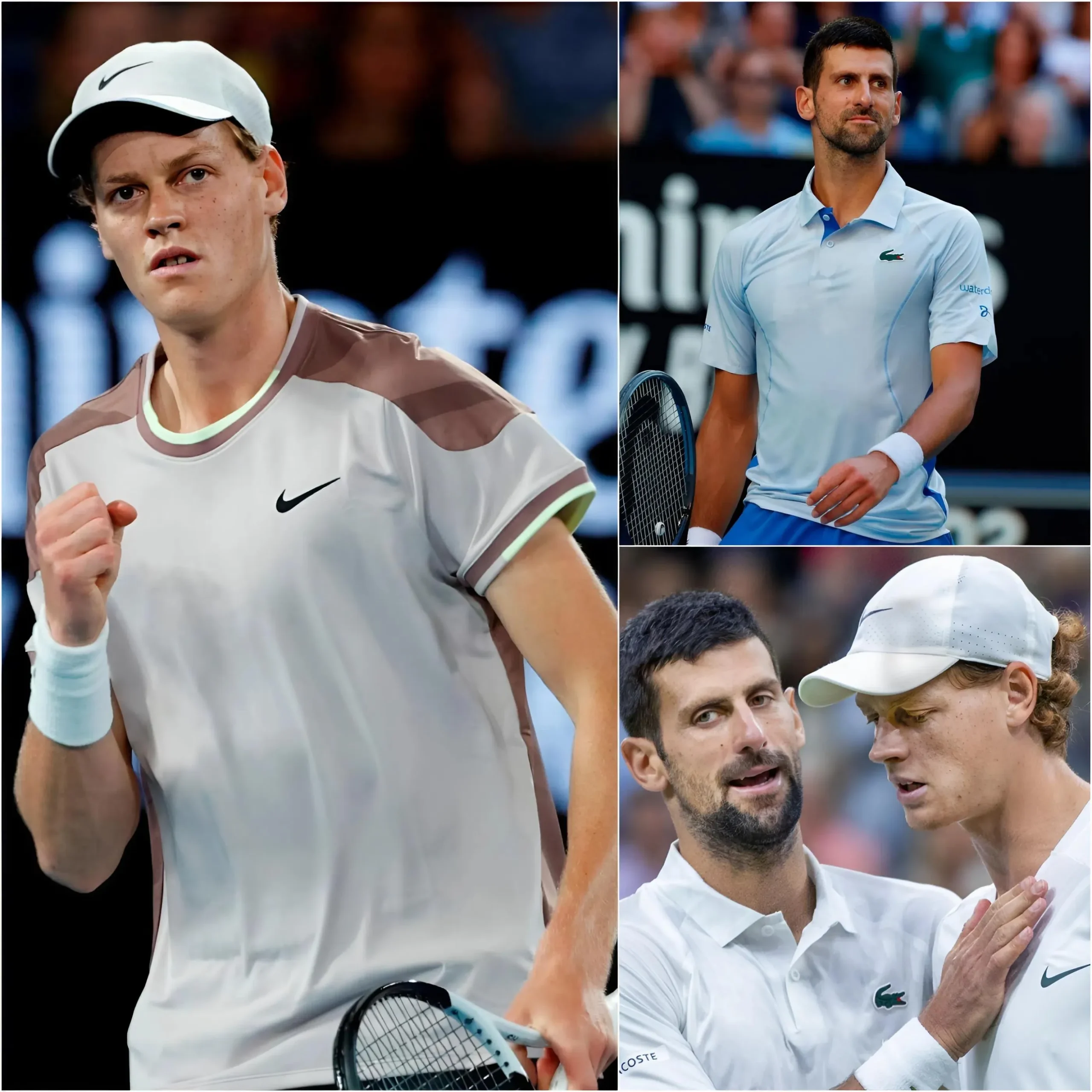 Cover Image for ULTIME NOTIZIE: Jannik Sinner ha fatto notizia quando ha regalato alla leggenda del tennis Novak Djokovic un braccialetto personalizzato con inciso “Rispetta il passato, illumina il futuro”. Insieme al regalo, Jannik Sinner ha scritto a mano una lettera a Serena Williams: “Leggendario Novak, la tua eredità ha gettato le basi per tutti noi in viola e nero. È un onore continuare ciò che hai iniziato. Grazie di tutto”. Il gesto sentito ha commosso Novak Djokovic, che ha risposto pubblicamente definendo Sinner “una luce splendente nella nuova era della WTA”.