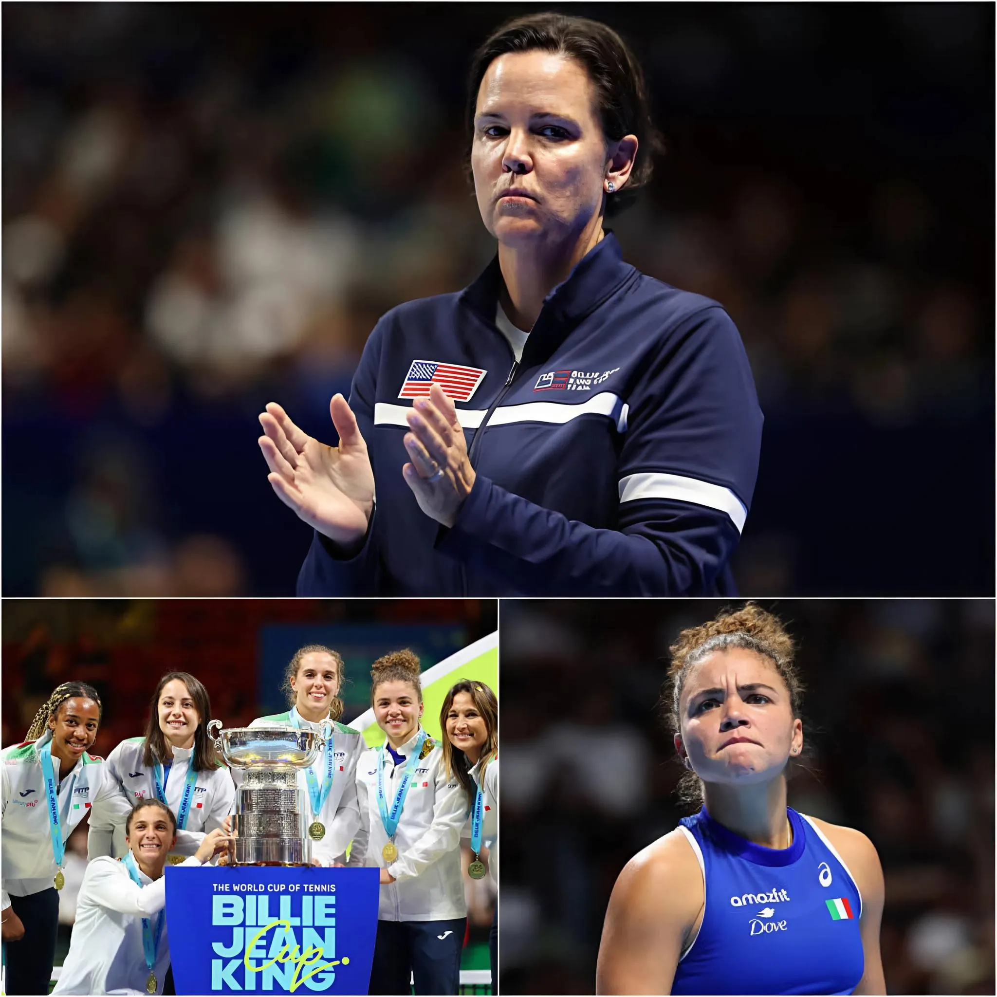 Cover Image for “NON È STATA UNA VITTORIA GIUSTA” Subito dopo la finale della Billie Jean King Cup del 2025, la capitana statunitense Lindsay Davenport ha scioccato l’intero mondo del tennis quando ha accusato senza mezzi termini la squadra italiana di aver usato una tattica illegale per vincere, affermando che una vittoria del genere non era più un vero sport, e subito Jasmine Paolini, la stella numero uno italiana, ha risposto duramente, lasciando tutti in silenzio.