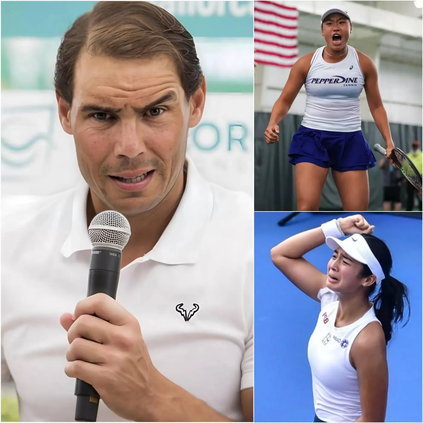 Cover Image for “She herself is Asian, how could she make such a racist remark? She doesn’t deserve to hold a racket anymore.” Rafael Nadal breaks his silence, striking back at Janice Tjen after her disrespectful comments mocking Alexandra Eala following their match. Nadal demands that Tjen publicly apologize to the people of the Philippines, to Eala, and to tennis players across the United States. But Tjen fired back fiercely with SEVEN WORDS shaking the media world and leaving Nadal speechless.