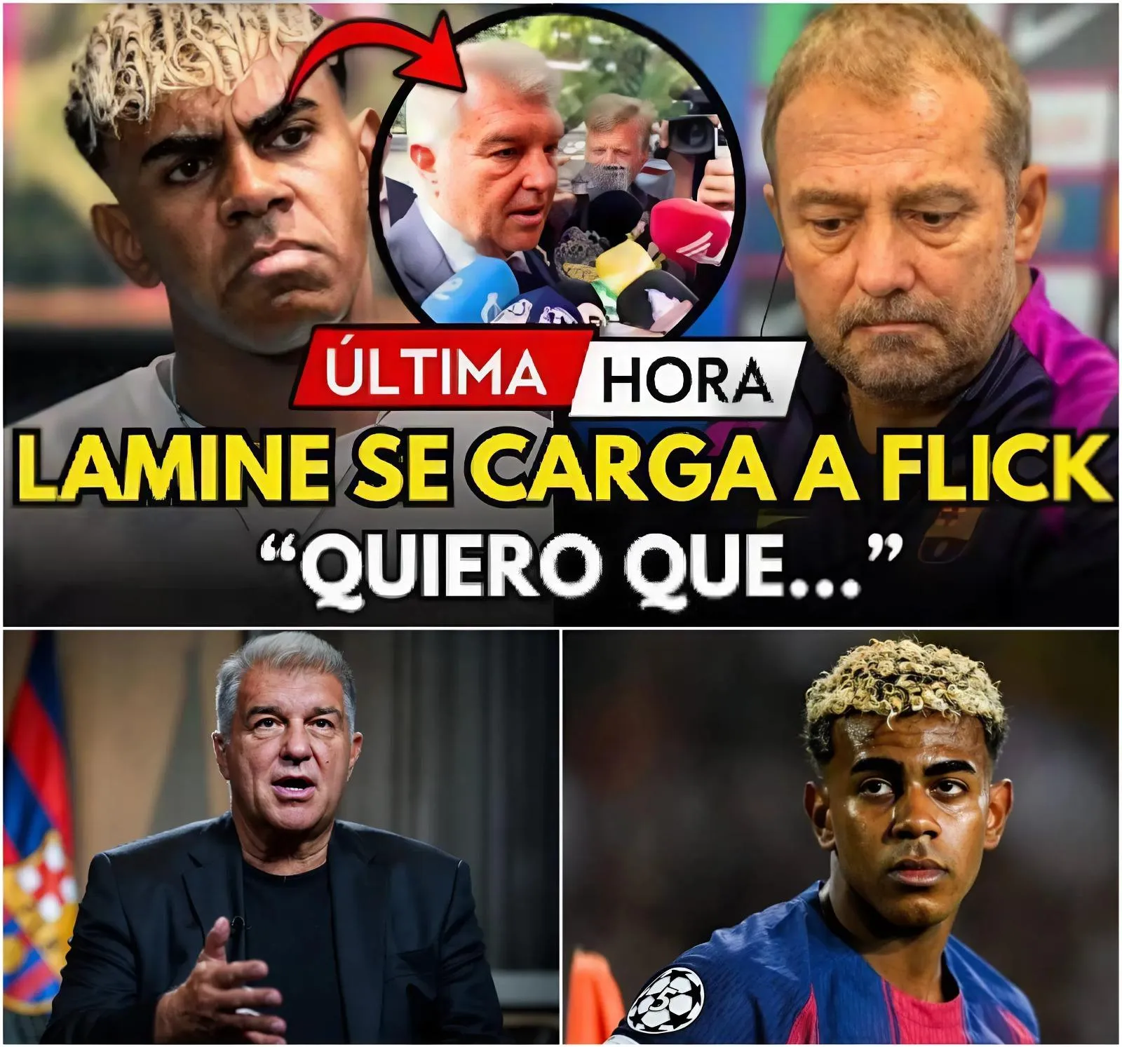 Cover Image for ¡ESCÁNDALO EN EL BARÇA! LAMINE YAMAL EXIGE A JOAN LAPORTA EL DESPIDO INMEDIATO DE HANSI FLICK: ¿EL JOVEN REY TOMANDO EL CONTROL?