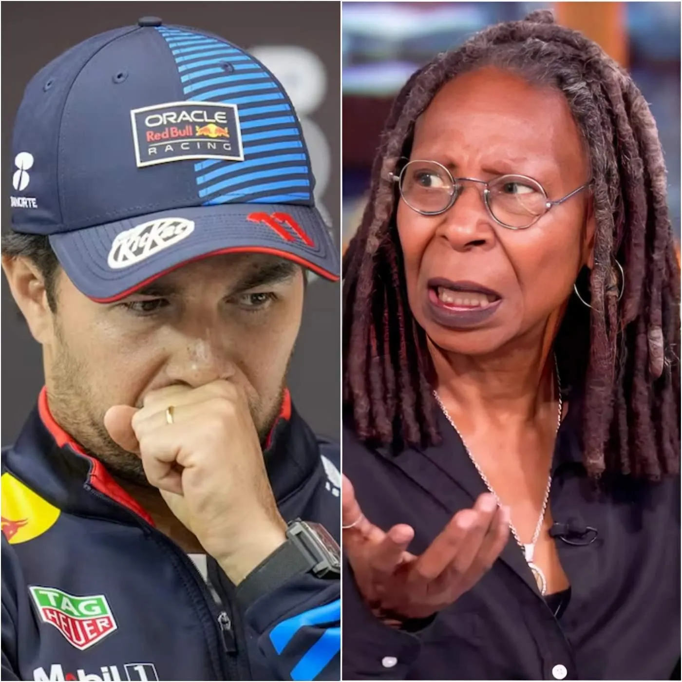 Cover Image for “El circo de la F1”, declaró tajantemente Whoopi Goldberg, desatando de inmediato una atmósfera tensa. Mostró indiferencia ante los brillantes éxitos de Checo Pérez, quien ha traído gloria a México. Apenas diez minutos después de finalizar el programa, Checo Pérez publicó un comentario breve de diez palabras, pero tan afilado que dejó avergonzada a Whoopi Goldberg y encendió una ola de indignación en las redes sociales.