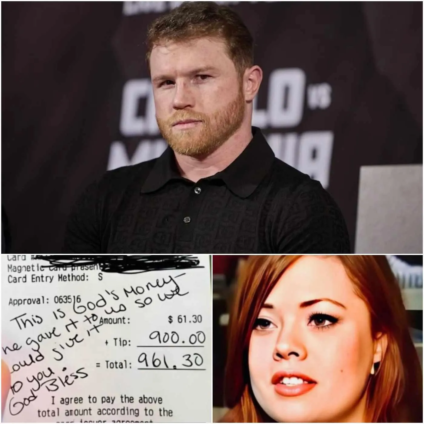 Cover Image for DERNIÈRES NOUVELLES : Lily, une serveuse de 24 ans, n’avait aucune idée qu’elle servait la superstar de la boxe, Canelo Álvarez. Le champion humble et réservé a savouré son repas en toute discrétion, sans attirer l’attention sur lui. Mais en partant, il a laissé un billet plié sur la table et s’est éloigné avec un sourire chaleureux et doux. Curieuse, Lily l’a ouvert — et quelques instants plus tard, elle a éclaté en larmes. Ce que Canelo avait écrit n’était pas simplement un mot de remerciement… c’était un message sincère qui allait changer sa vie à jamais.