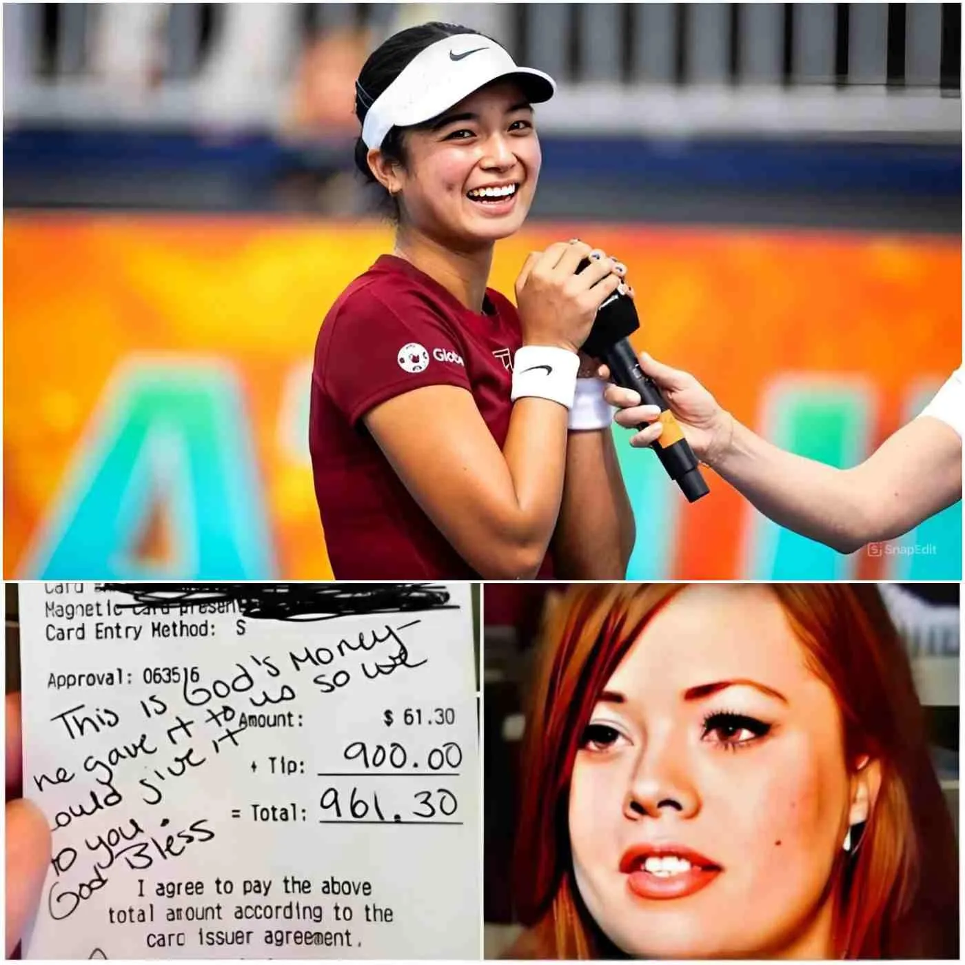 Cover Image for BREAKING NEWS: Lily, a 24-year-old waitress, had no idea she was serving NASCAR star Alexandra Eala. Polite and discreet, Alexandra Eala dined quietly. But when she left, she left a folded bill on the table… and walked away with a smile. Curious, Lily opened the bill and, minutes later, burst into tears. What Alexandra Eala wrote wasn’t just a thank you: it changed her life.