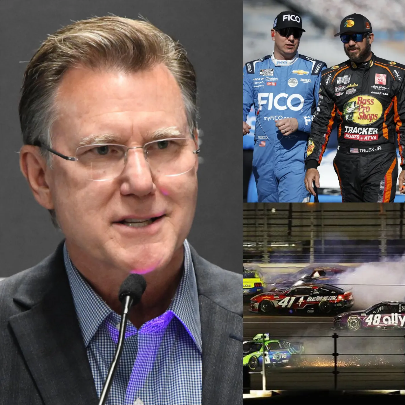 Cover Image for “THE SOUTH POINT 400 INVESTIGATION IS LIKE A TRAP FOR HAMLIN AND JOE GIBBS!” Elton Sawyer exploded in an official announcement, dragging both Kyle Busch and Martin Truex Jr. into the spiral of fraud evidence, opening up a tense scenario that left the NASCAR world in shock, guessing how Hamlin would “collapse”… Details in the comments! 👇🚨