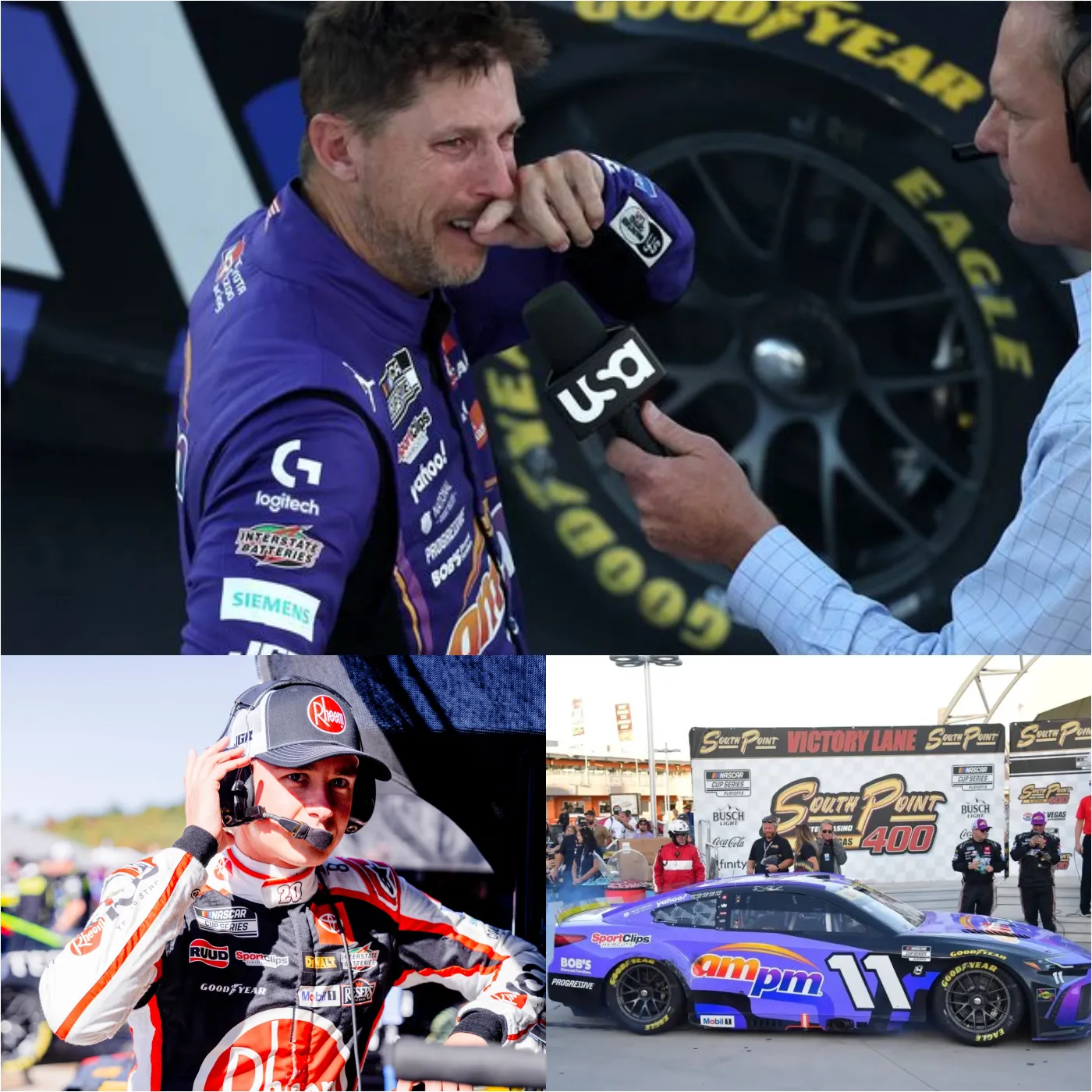 Cover Image for BREAKING NEWS: 💥NASCAR “TAYS” TO PUNISH DENNY HAMLIN FOR TIRE MANIPULATION AT SOUTH POINT 400 – “IT’S A DIRTY TRAP!” But suddenly, Hamlin’s “crazy” comments on social media were leaked, revealing a secret plan that shook Joe Gibbs Racing, forcing the NASCAR president to call an emergency meeting after only 3 minutes! 🚨👇👇