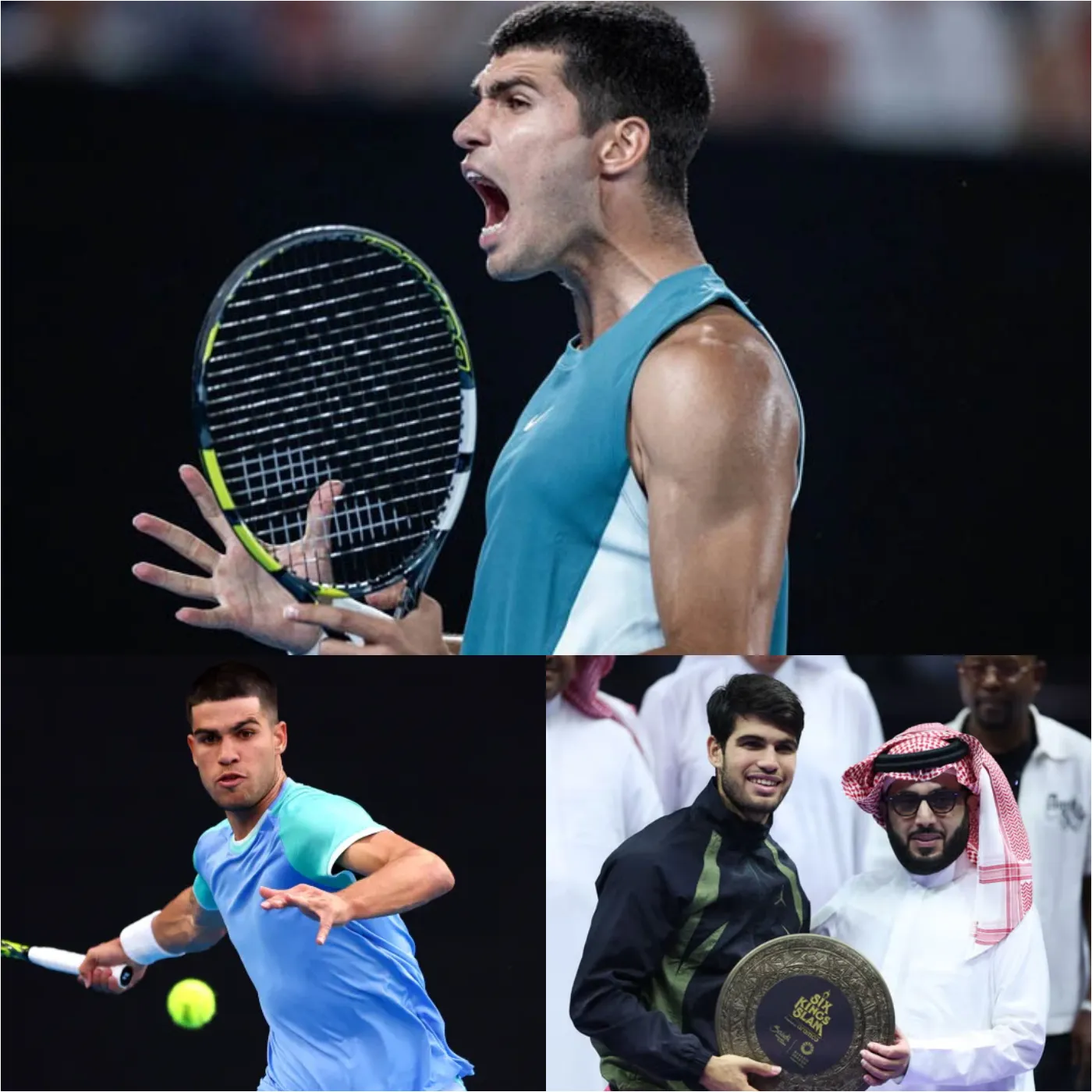Cover Image for 💥 “I WILL BEAT EVERYONE TO STEAL 5 MILLION – NO ONE WARNED ME!” Carlos Alcaraz exploded in Riyadh, where the second Six Kings Slam is about to turn the desert into a battlefield! Although the tennis world is complaining about the “overloaded” schedule, the world’s No. 1 still rushes into the end of the season to “make a fortune” – but the secret injury is lurking, which can make him collapse like a bomb! Fans are stunned, read now 👇🔥