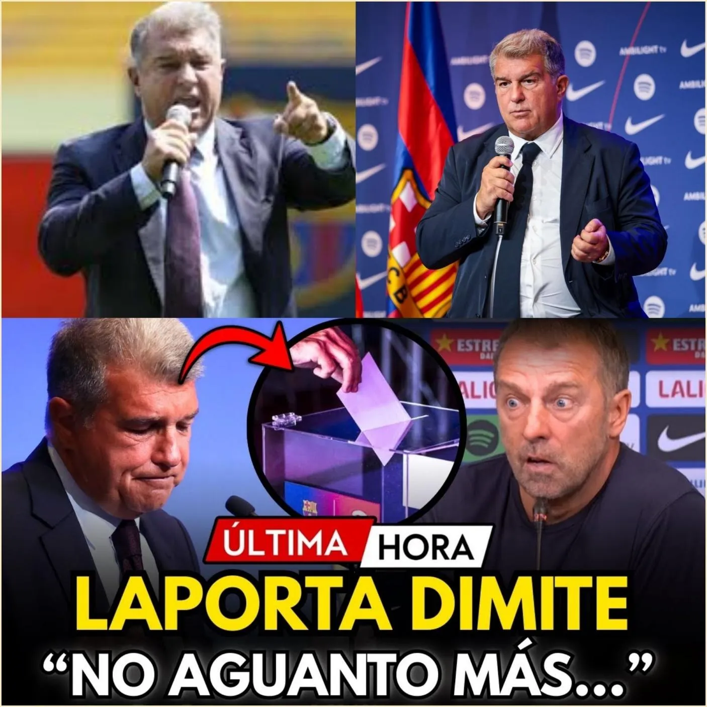 Cover Image for Joan Laporta ha dimitido como presidente del FC Barcelona y ha convocado elecciones urgentes, una decisión que podría marcar un antes y un después en la historia del club. La situación en el Barça ha alcanzado un punto crítico, con múltiples crisis, desde el escándalo Negreira hasta las dificultades financieras y la falta de aprobación del Ayuntamiento para la apertura del nuevo estadio. La presión acumulada ha hecho insostenible la continuidad de Laporta en el liderazgo.