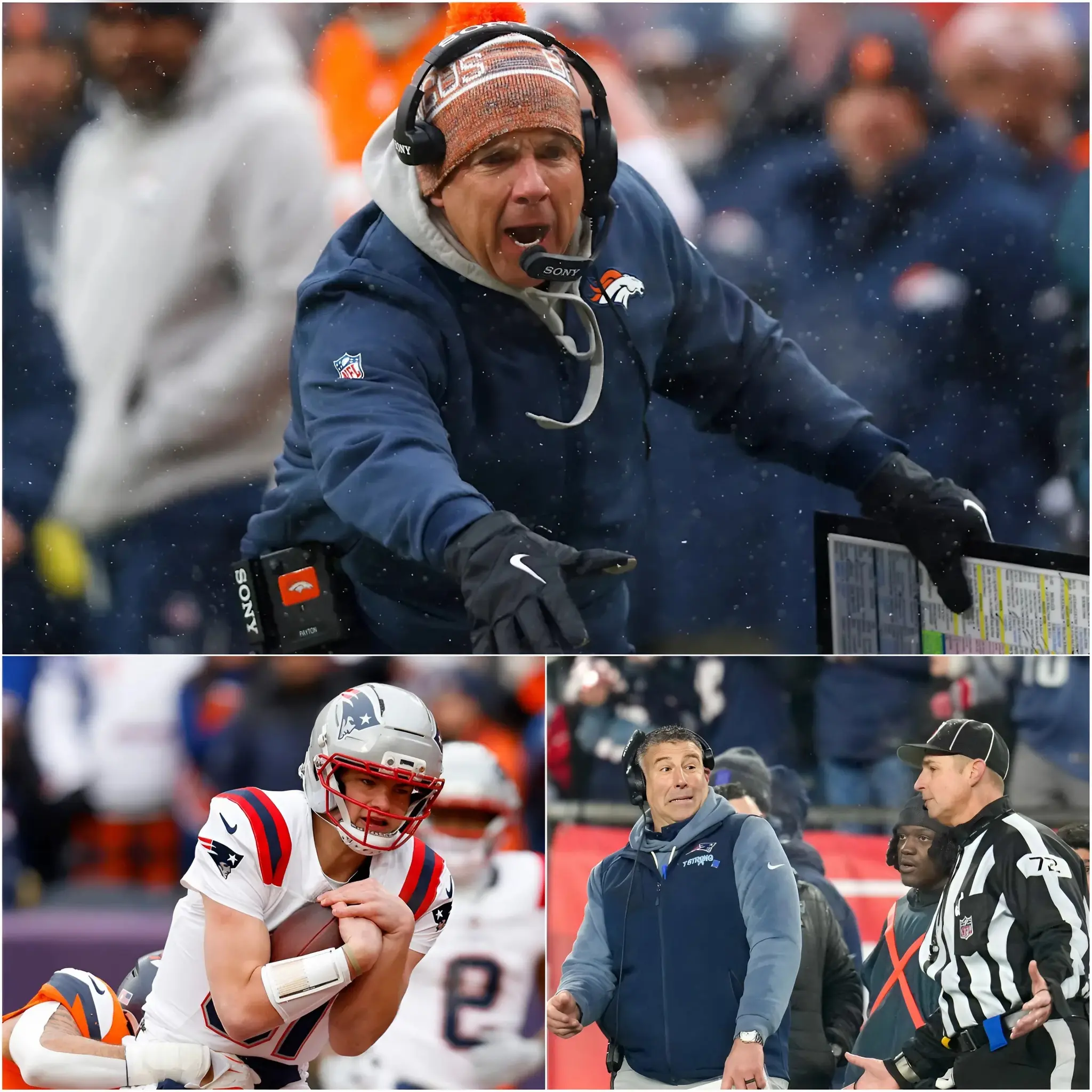 Cover Image for “GET THE HELL OUT OF HERE, YOU CHEATER!” Just seconds after the humiliating 7-10 defeat to the New England Patriots at Empower Field at Mile High in the NFL semifinal game, Denver Broncos head coach Sean Payton, his face flushed with rage, pointed directly at Patriots quarterback Drake Maye and loudly accused the star of using high-tech equipment to ‘cheat,’ while demanding that the NFL and officials immediately launch an urgent investigation.