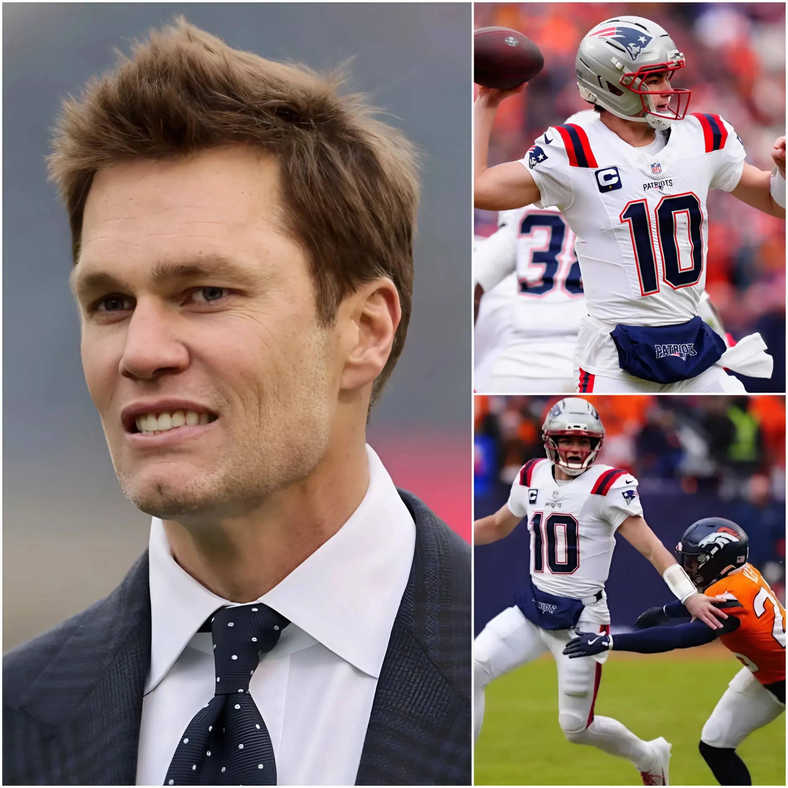 Cover Image for BREAKING NEWS AFTER THE DECISIVE GAME: Patriots legend Tom Brady spoke out after New England’s hard-fought 10-7 victory over the Broncos in the FINAL at Empower Field, making a powerful statement that silenced the Denver Broncos and all doubters. “This game is the answer to everyone who dared to doubt Drake Maye’s quality,” Tom Brady roared. “Under relentless pressure, he stood firm as a rock. Drake doesn’t need the cheers; he just needs the ball to finish the game. That’s the mindset of a true leader. This 10-7 victory isn’t about flashy numbers, but about sweat, tears, and belief. Drake gave it his all—his heart, his composure, and his unwavering faith. And let me be clear, the Patriots are back, a new dynasty is being built right now. If you don’t respect Drake Maye and this team after tonight, you don’t deserve to call yourself a Patriots fan.”