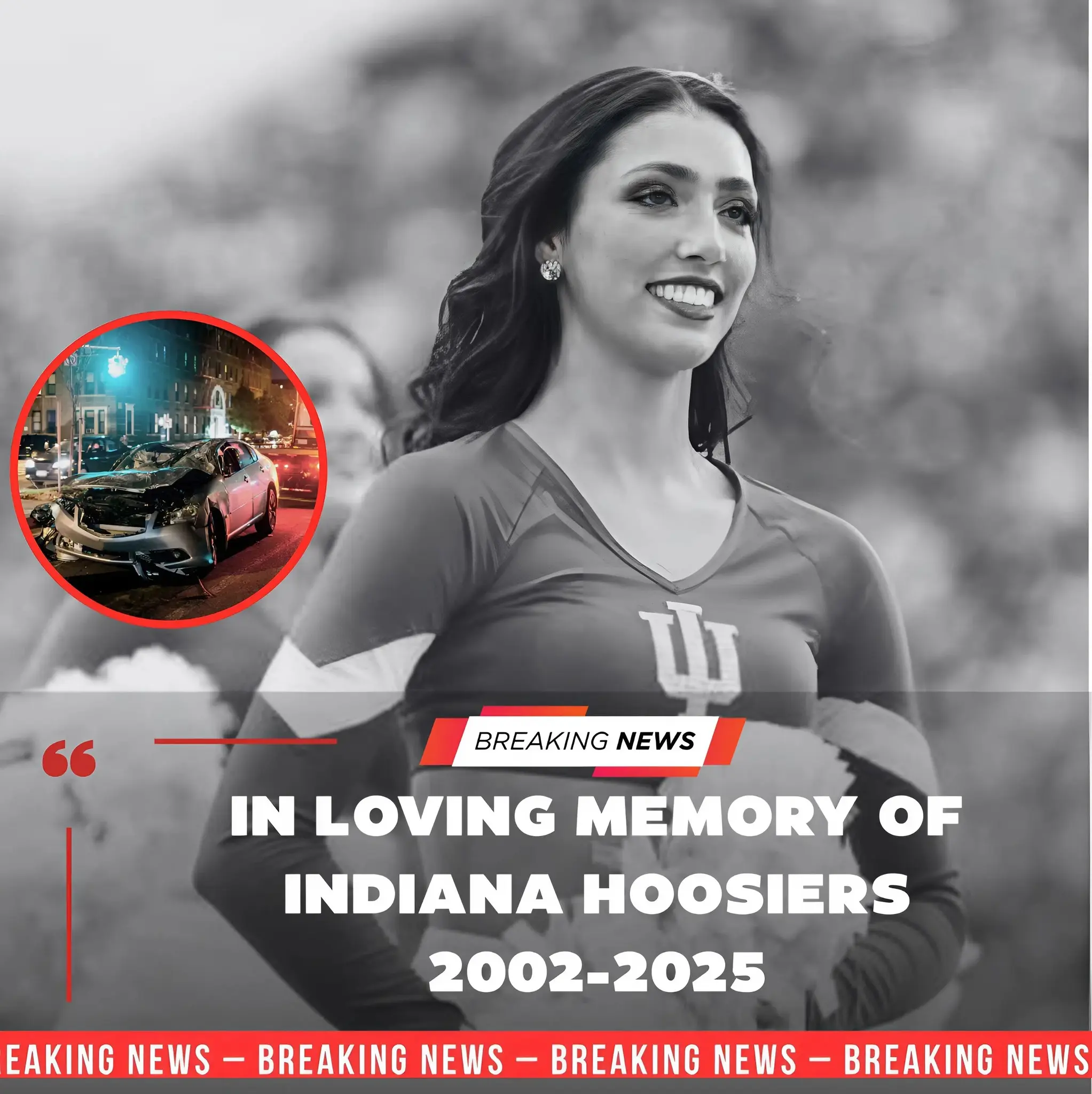 Cover Image for 🥲SAD NEWS: A rookie member of the Indiana Hoosiers game-day squad, who had been celebrating with the team after their thrilling 27–21 victory over Miami (FL), was tragically involved in a devastating accident while heading home — leaving Hoosiers fans and the entire college football community in disbelief…Currently, she is…